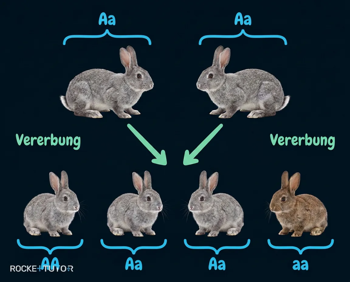 Punnett Quadrat Spaltungsregel Kaninchen
