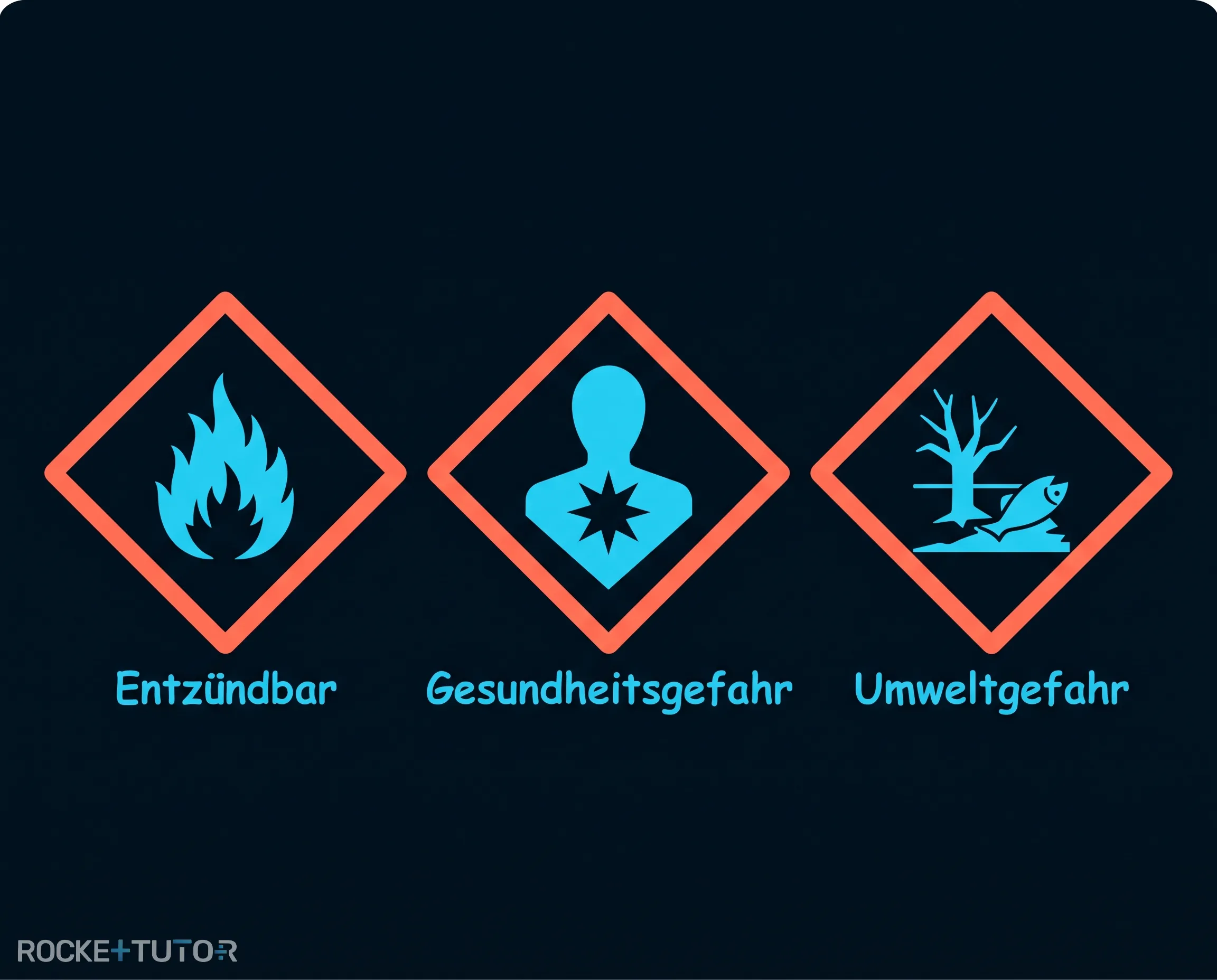 Gefahrensymbole für Benzin