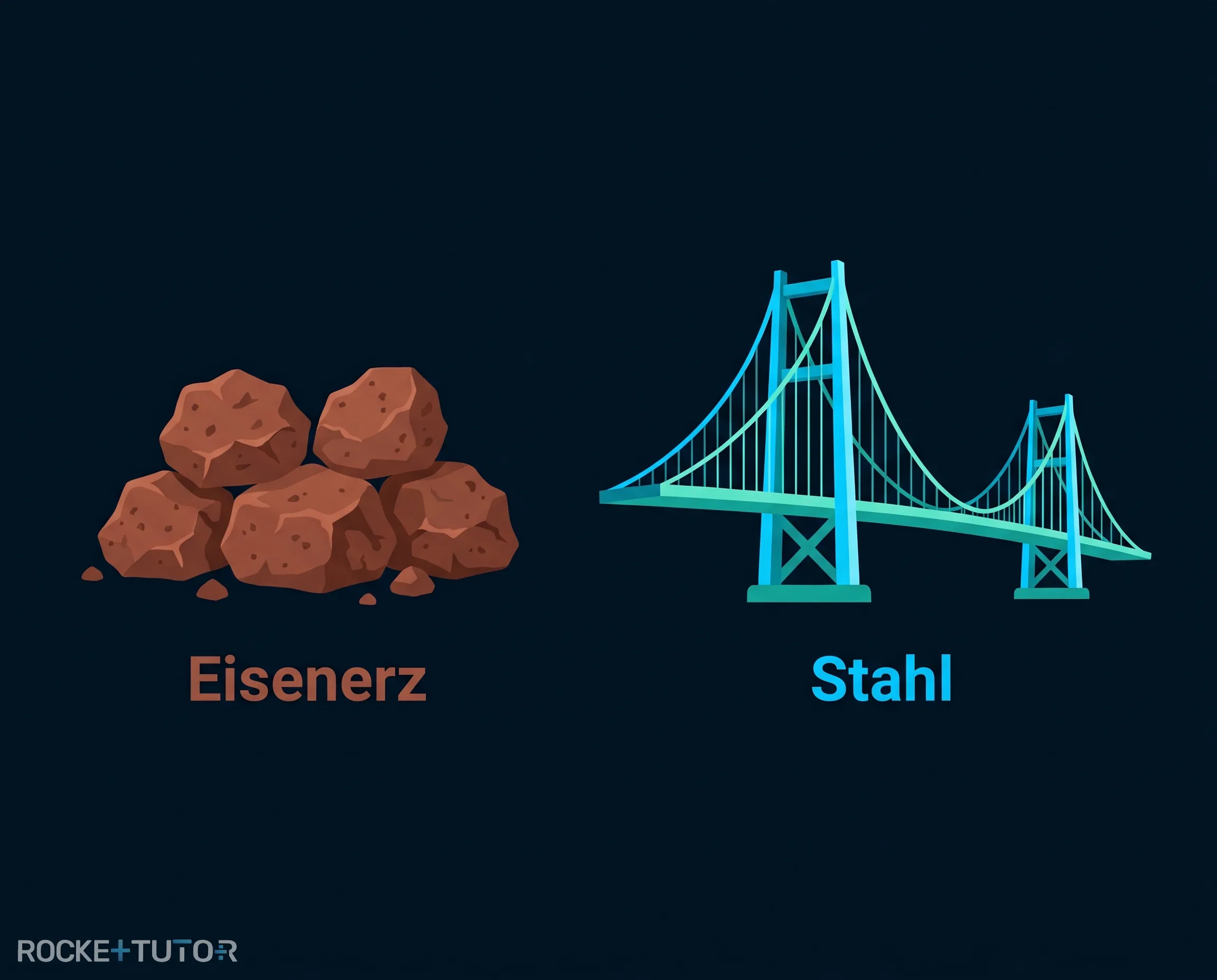 Eisenerz und Stahlträger