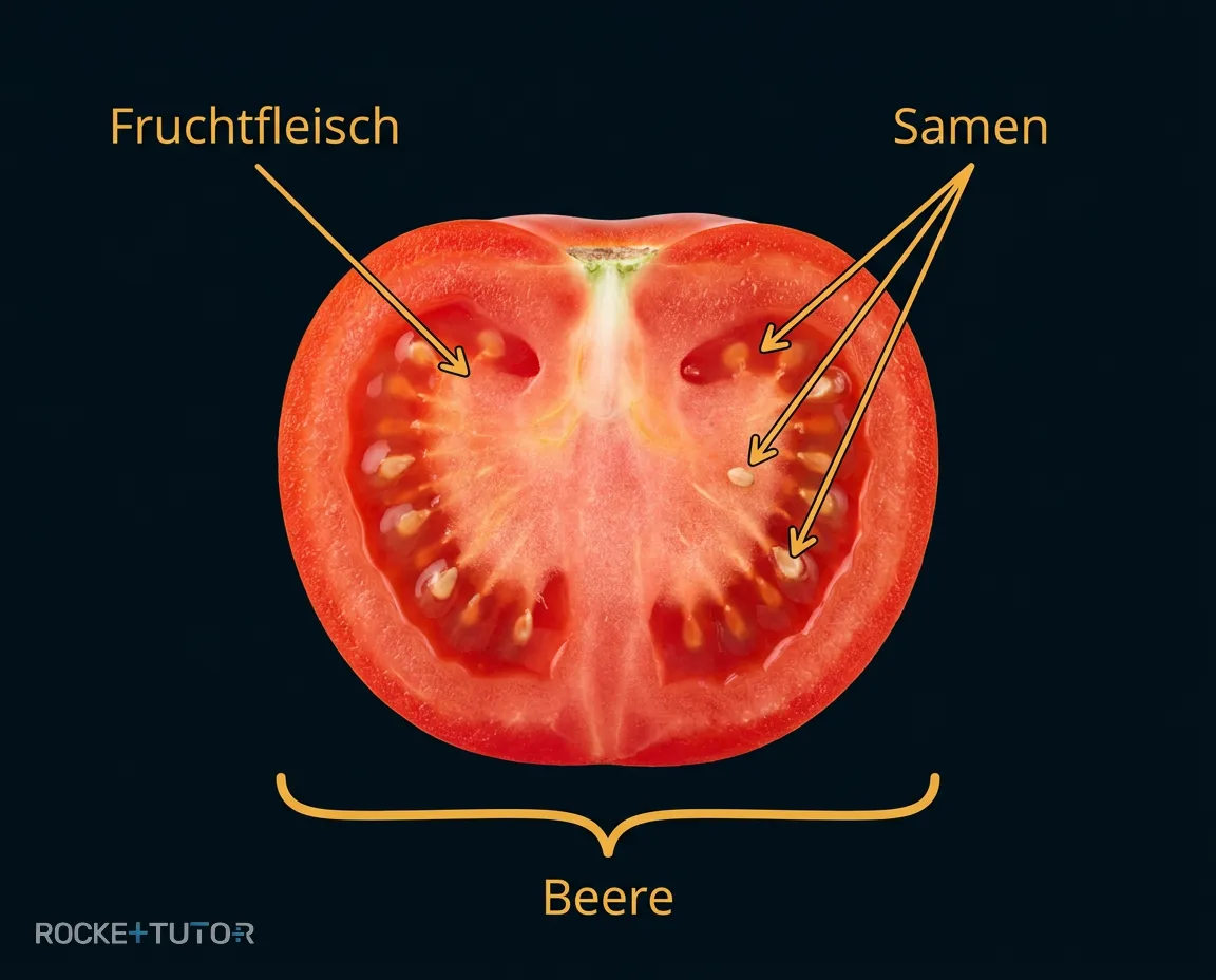 Aufgeschnittene rote Frucht
