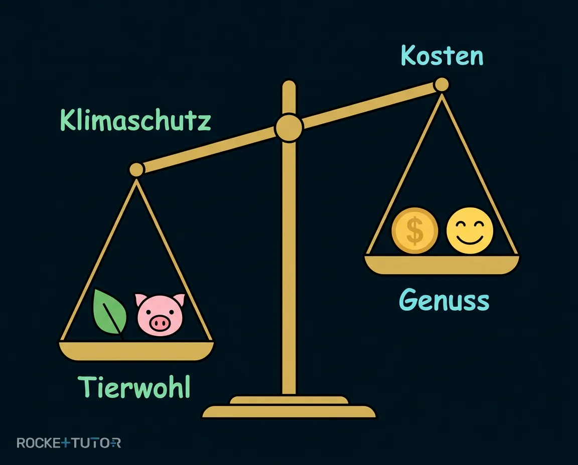 Waage mit verschiedenen Werten