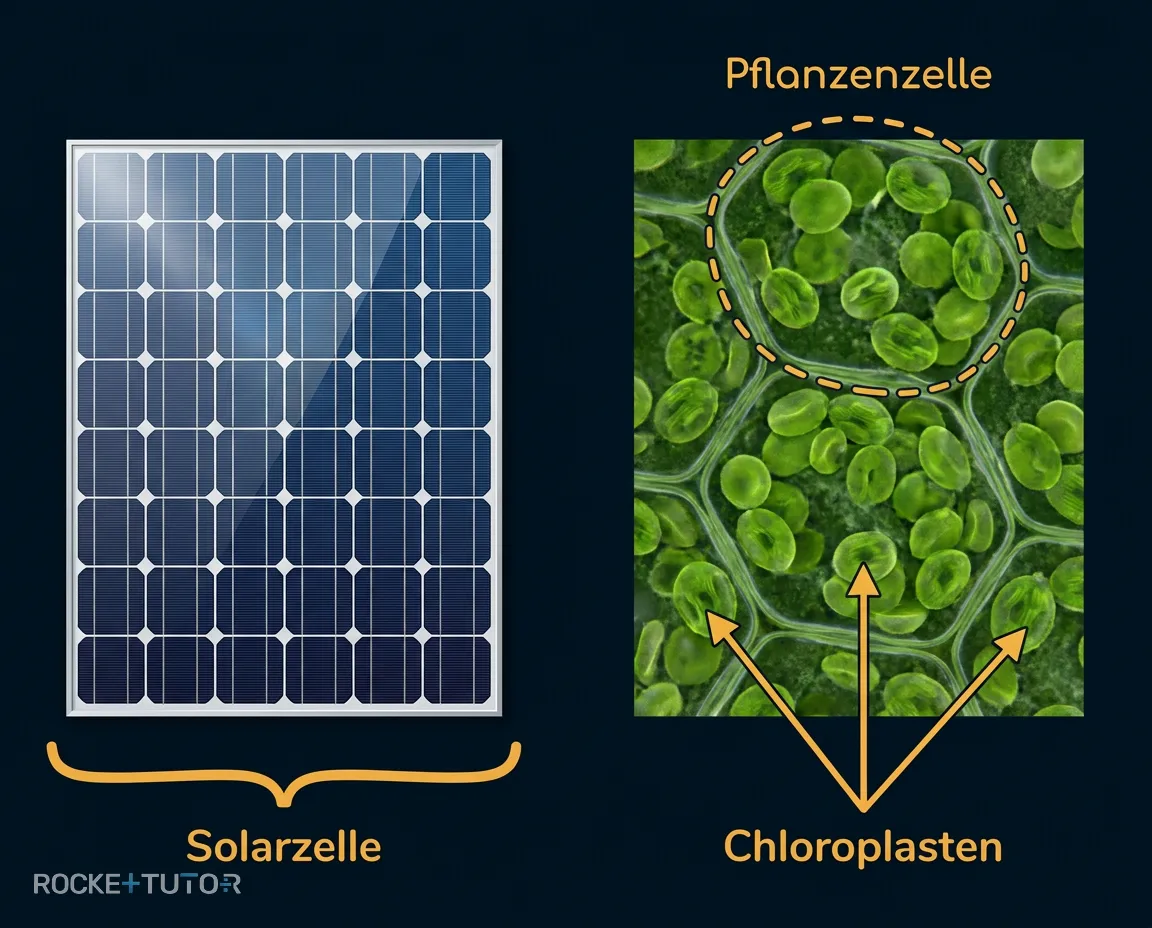 Pflanze mit Chloroplasten und Sonne