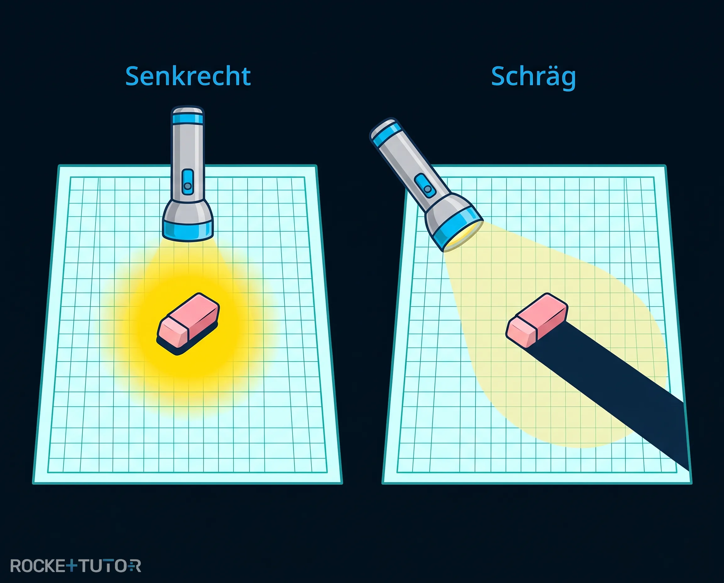 Taschenlampen Experiment Lichtfleck