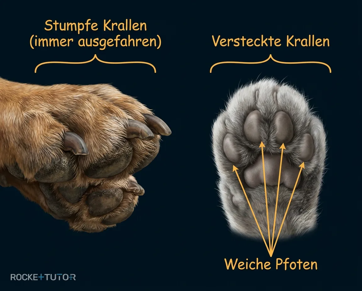 Pfoten von Hund und Katze