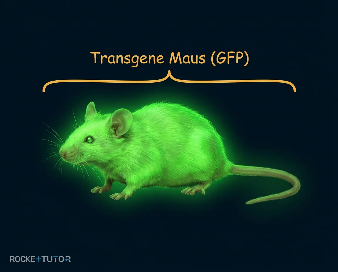 Leuchtende Maus im Dunkeln