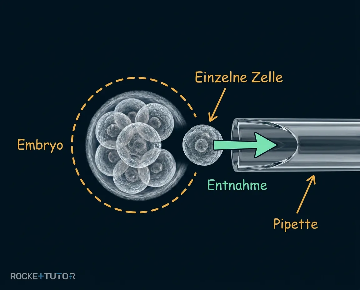 Zelle wird aus Embryo entnommen
