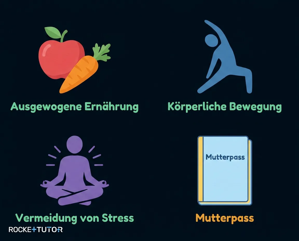 Illustration von Mutterpass und Stethoskop