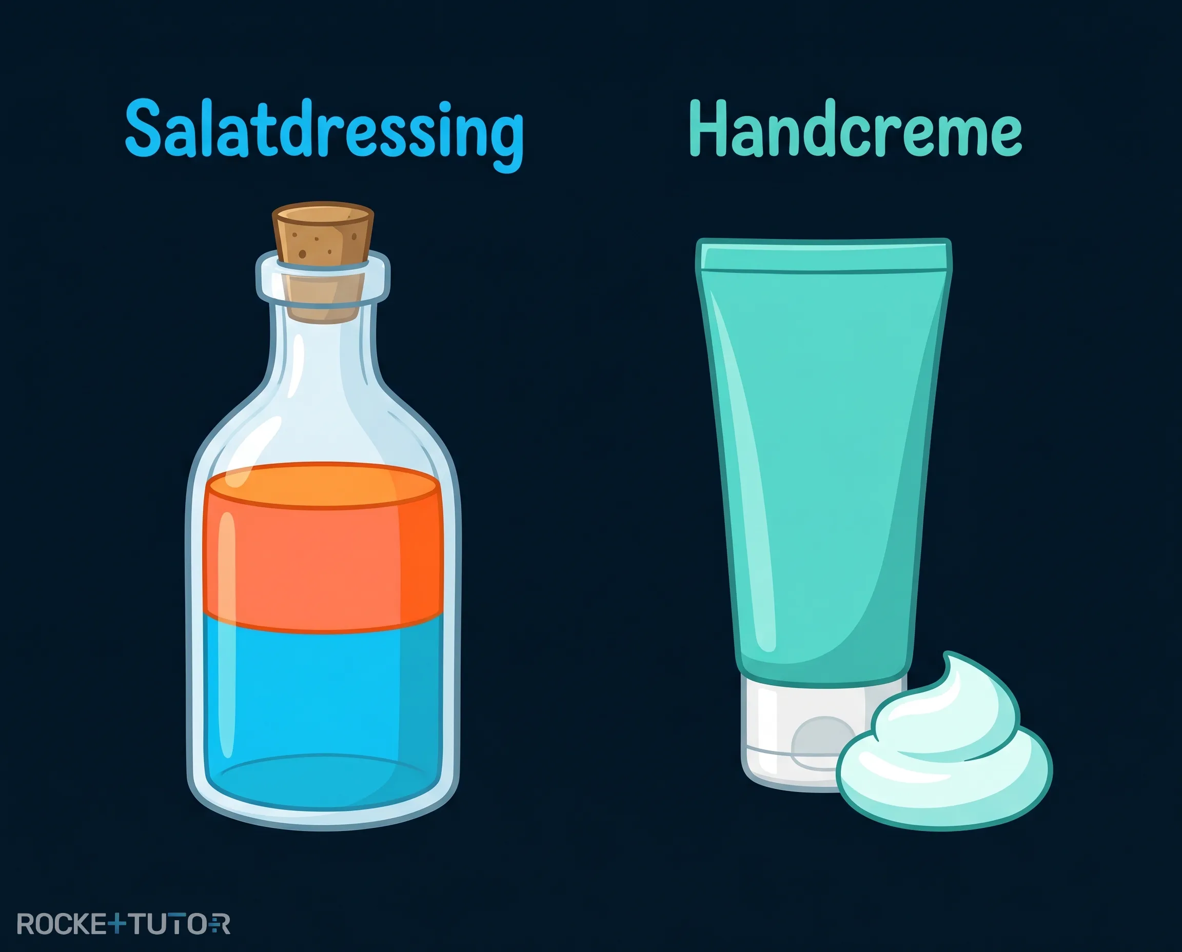 Öl und Wasser trennen sich
