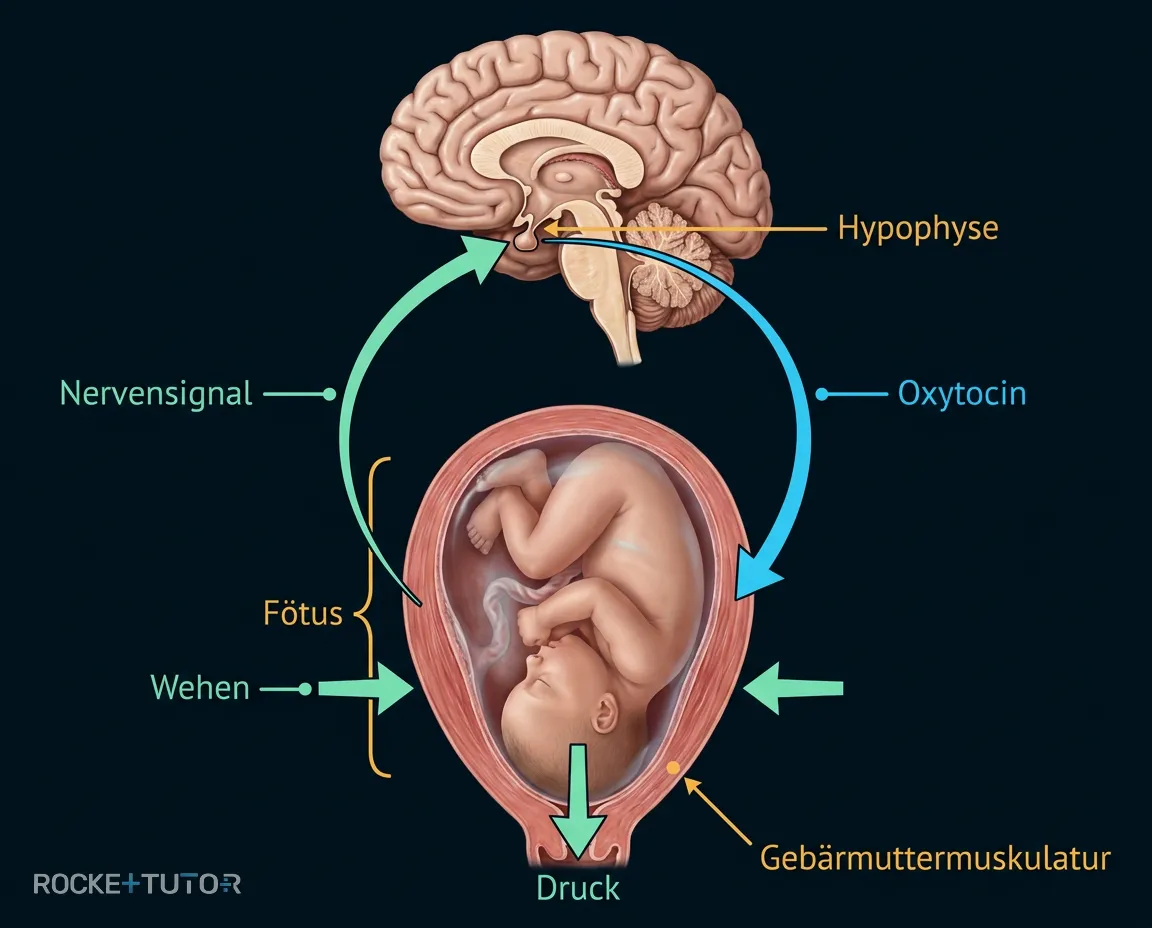 Hormonelle Steuerung durch Oxytocin