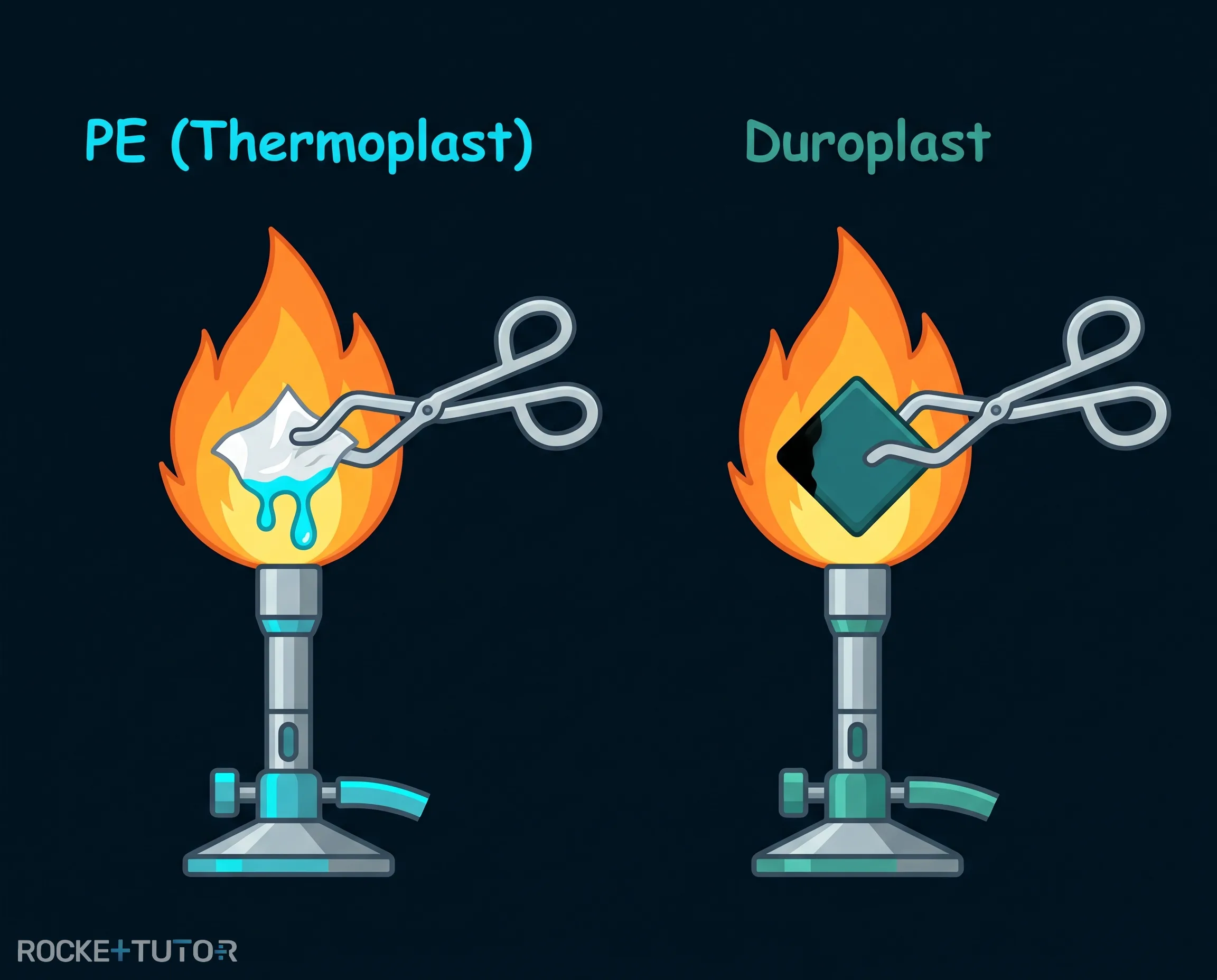 Experiment zum thermischen Verhalten von Kunststoffen