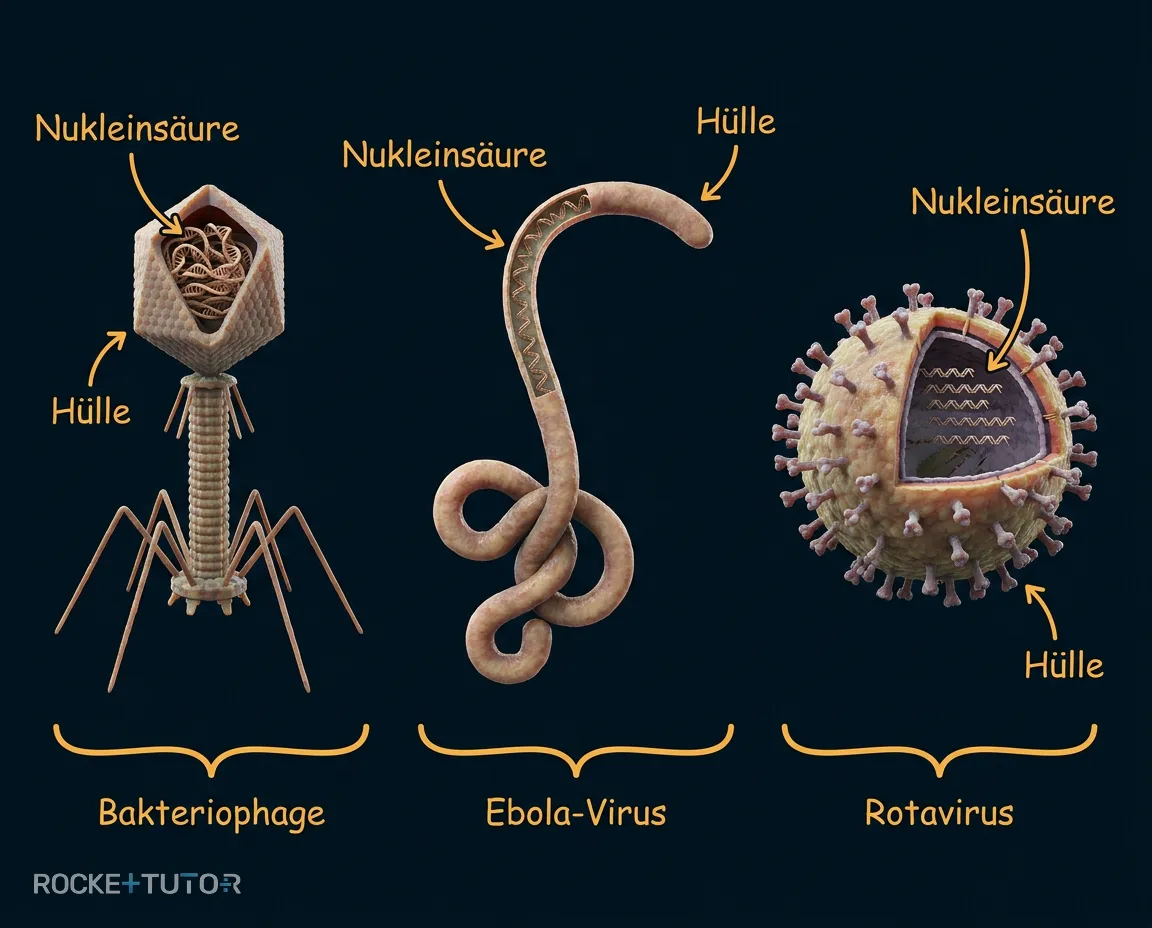 Aufbau eines Virus mit Hülle