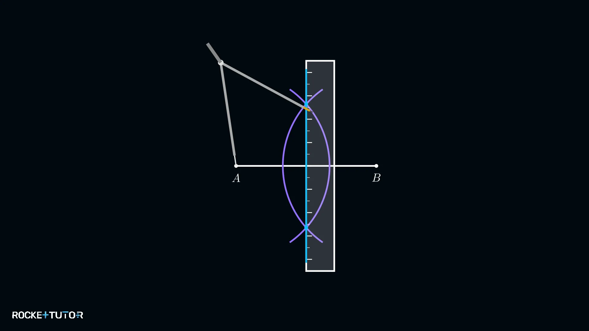 Mittelsenkrechte mit Zirkel konstruieren