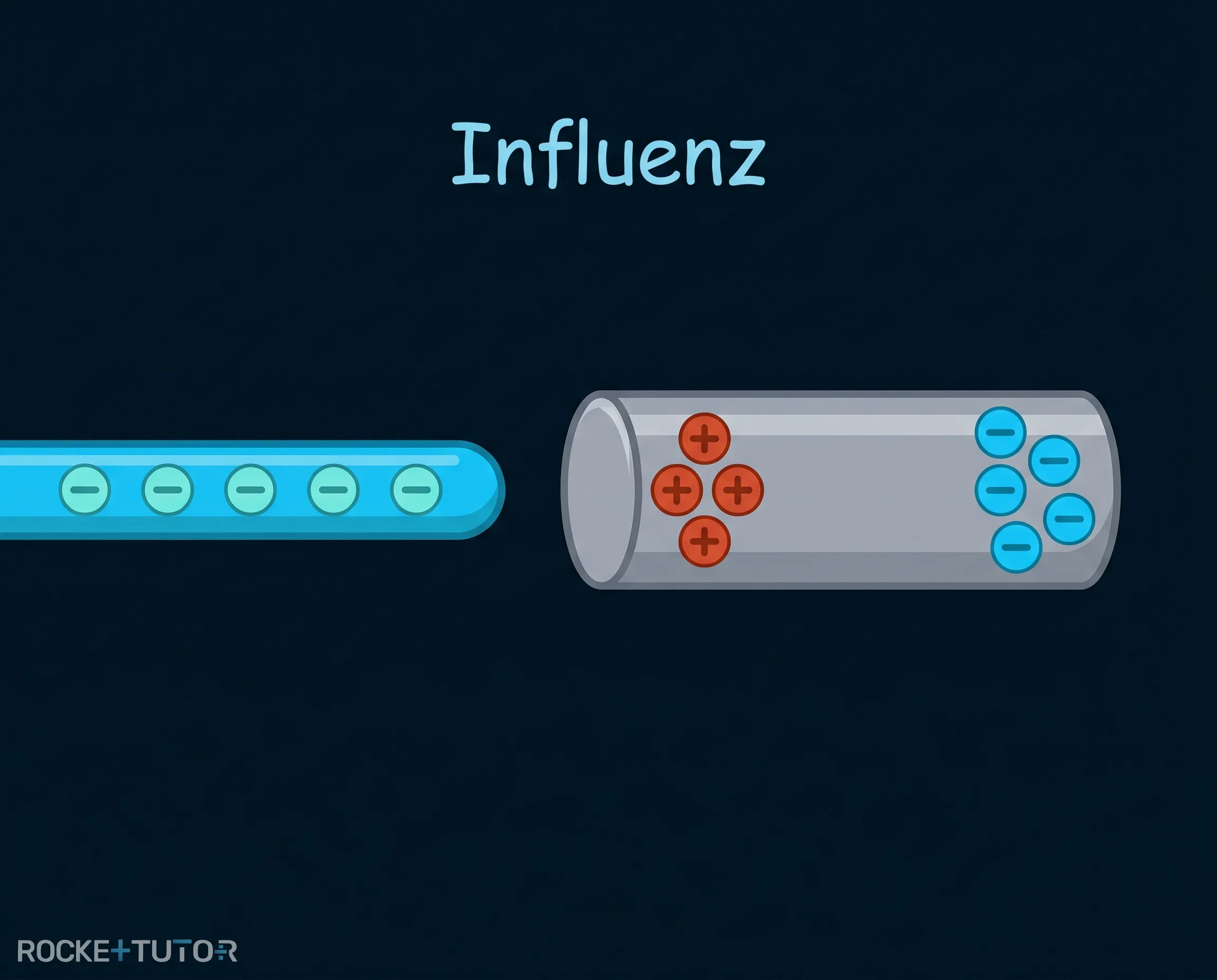 Influenz in neutralem Metallstück
