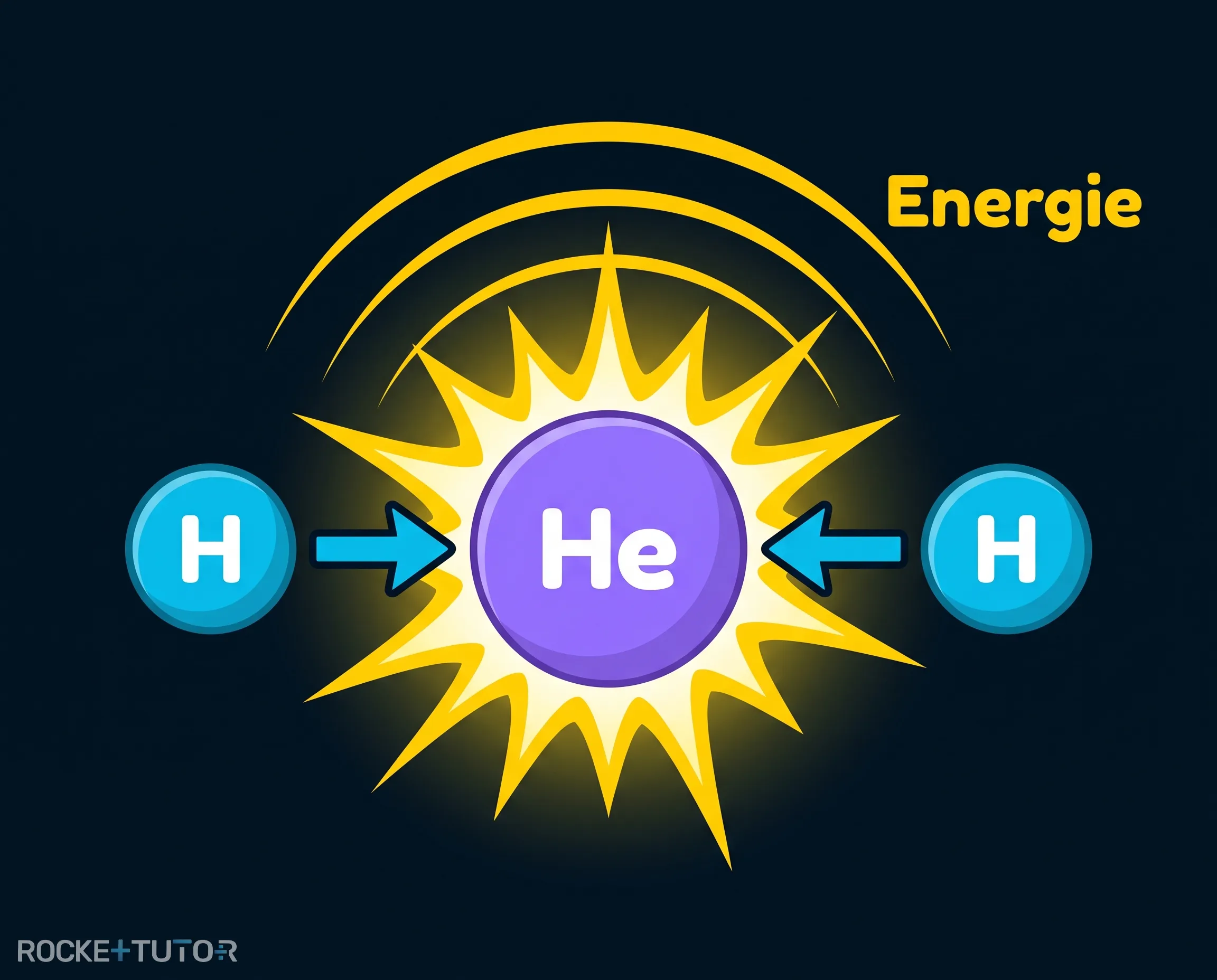 Kernfusion von Wasserstoff zu Helium