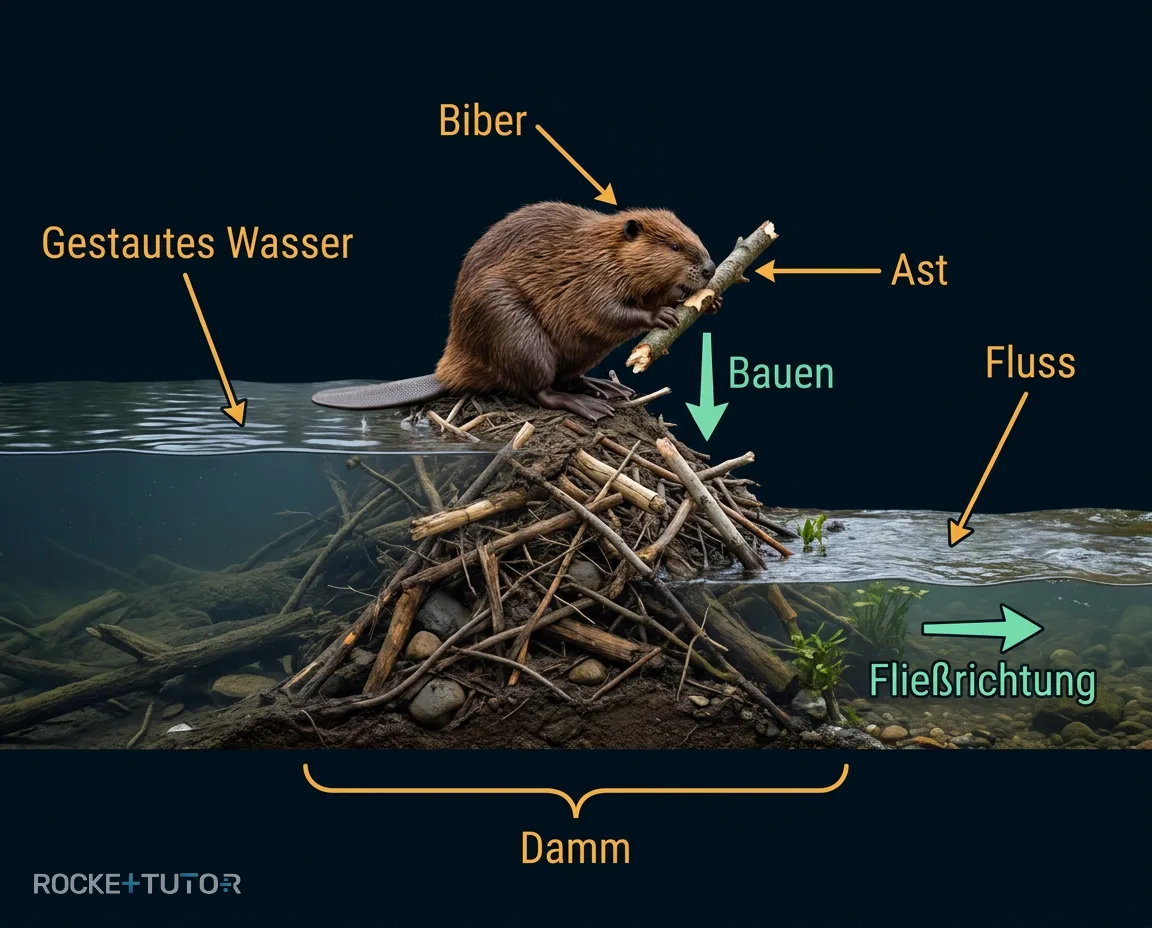 Biber baut Damm