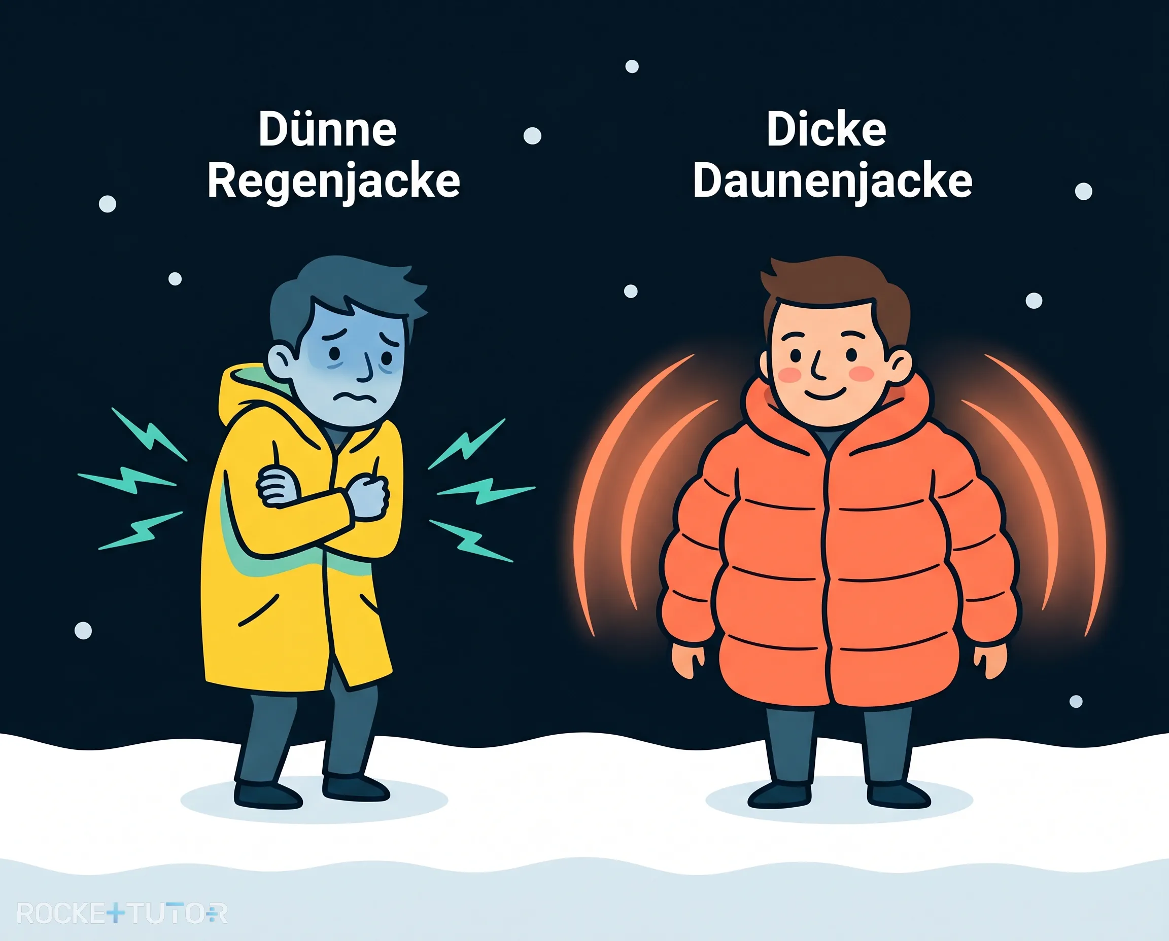 Person in dicker Winterjacke