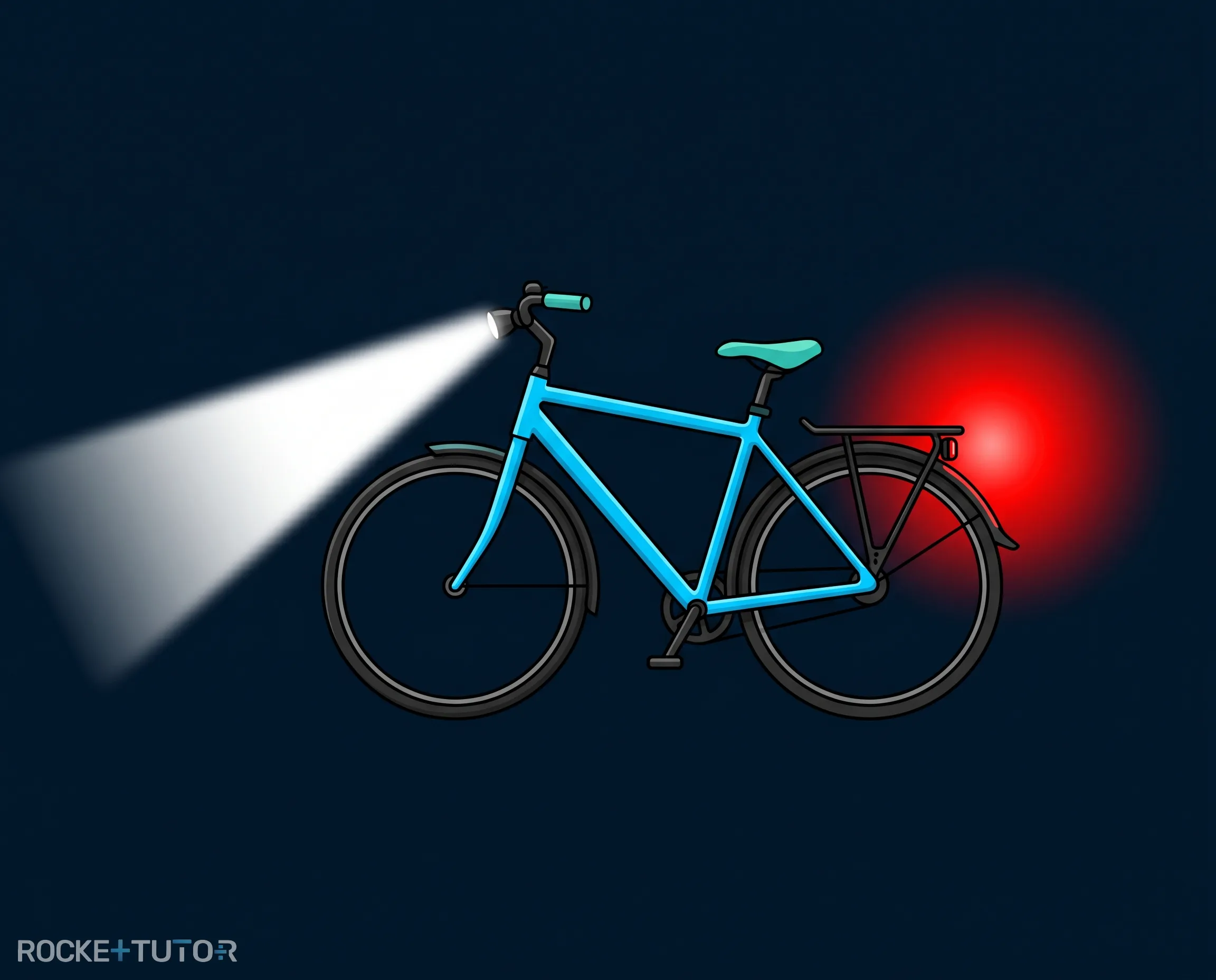 Fahrradfahrer im Dunkeln