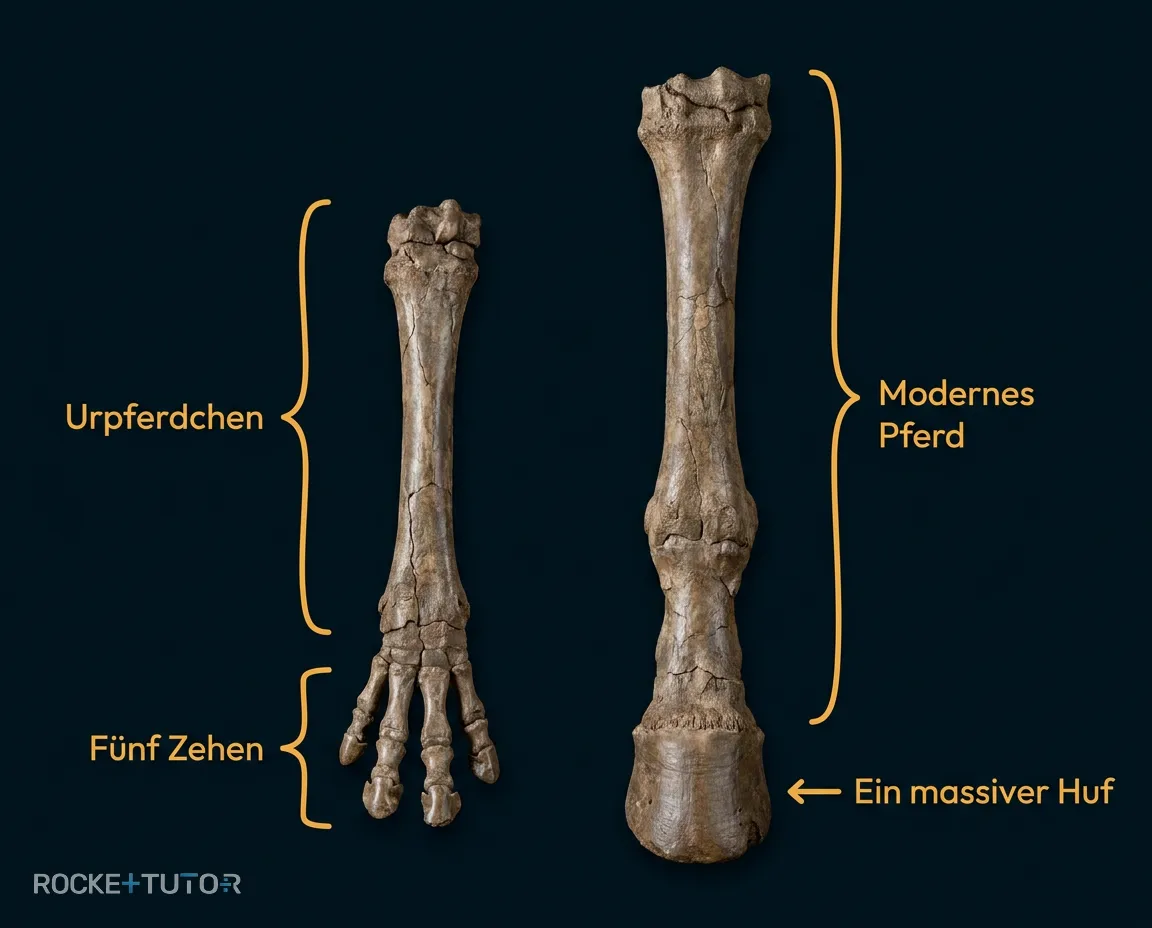 Evolution des Pferdes vom Urpferdchen zum modernen Pferd