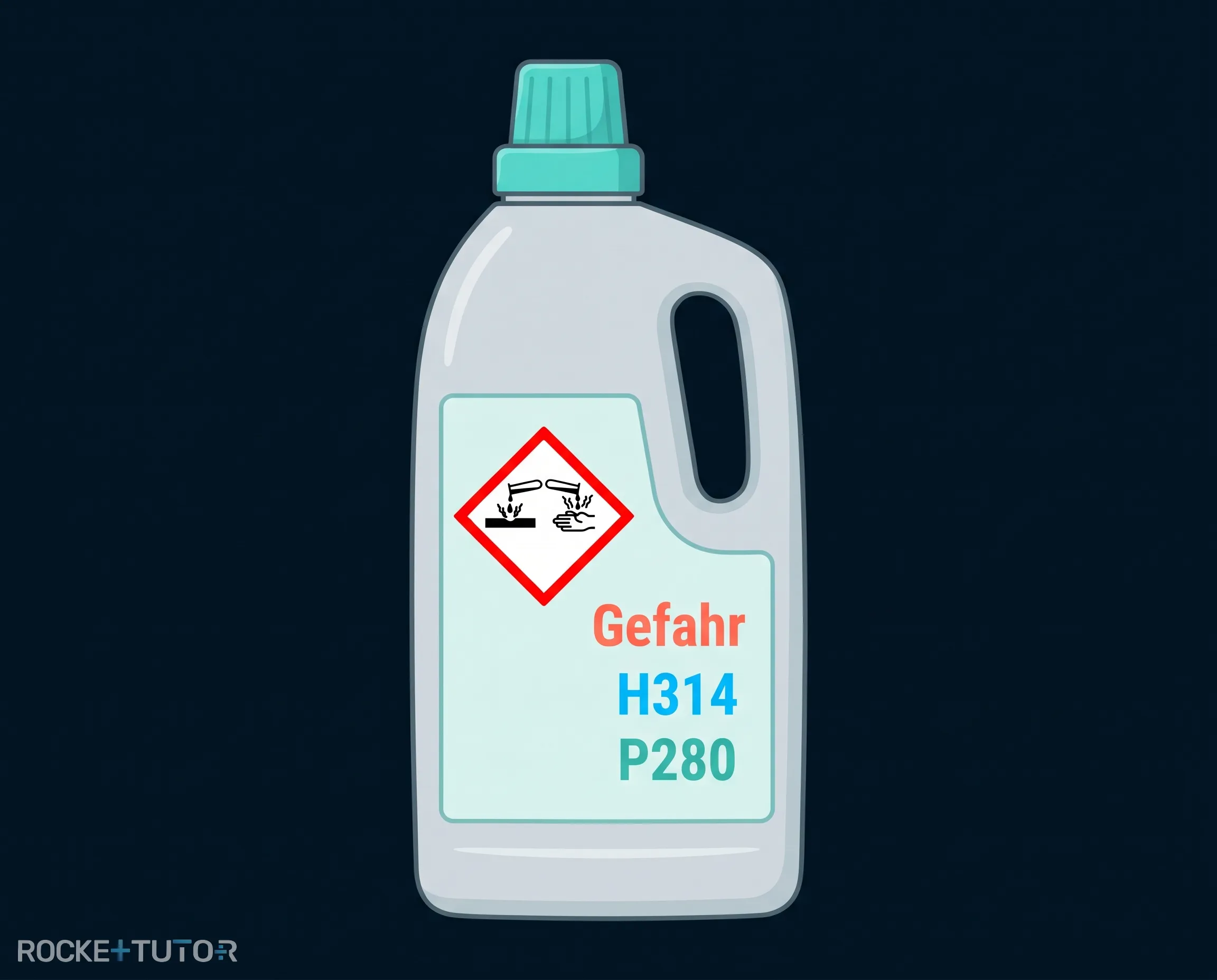 Gefahrensymbole auf einer Flasche