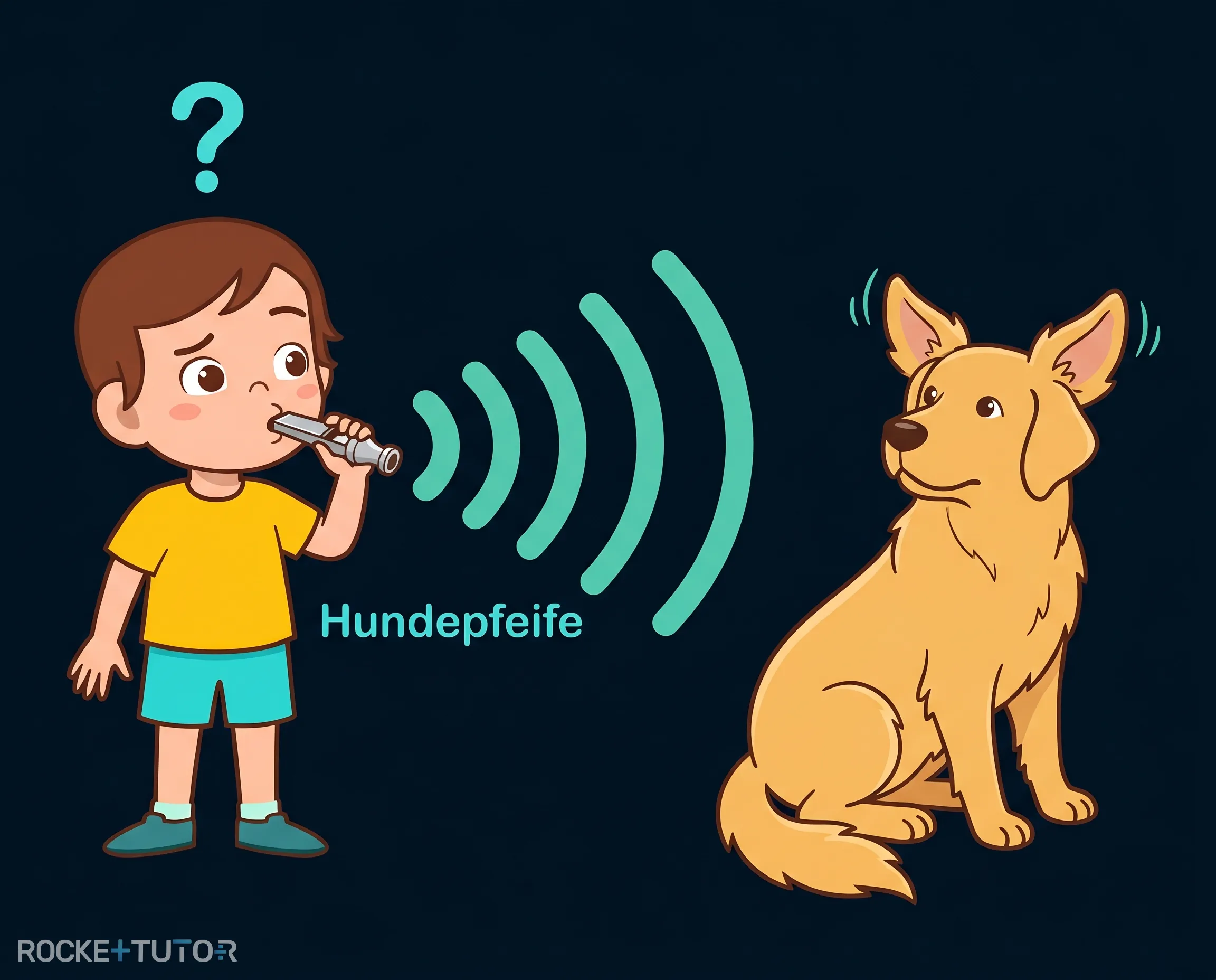 Hund reagiert auf Hundepfeife