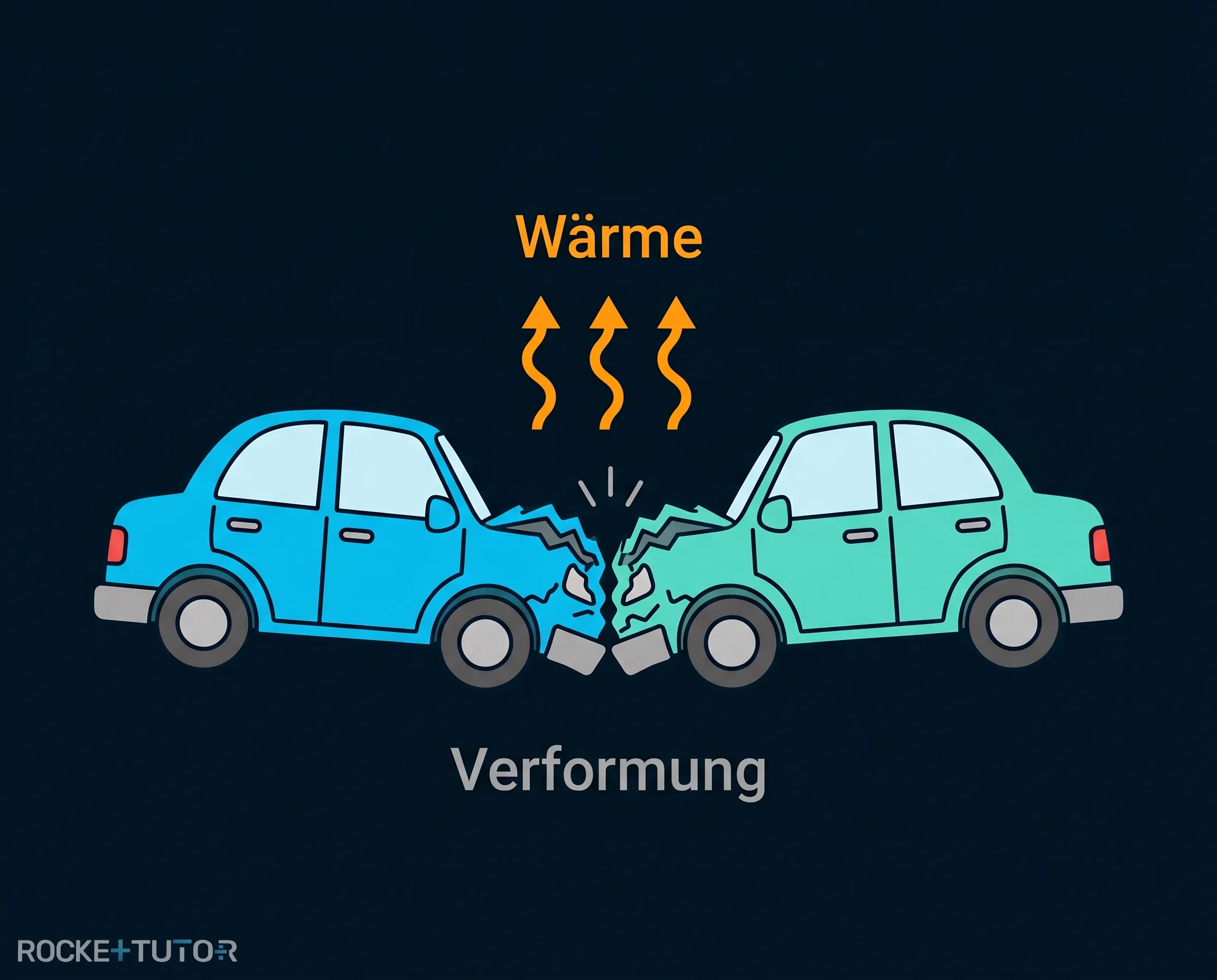 Zwei verformte Autos nach Crash