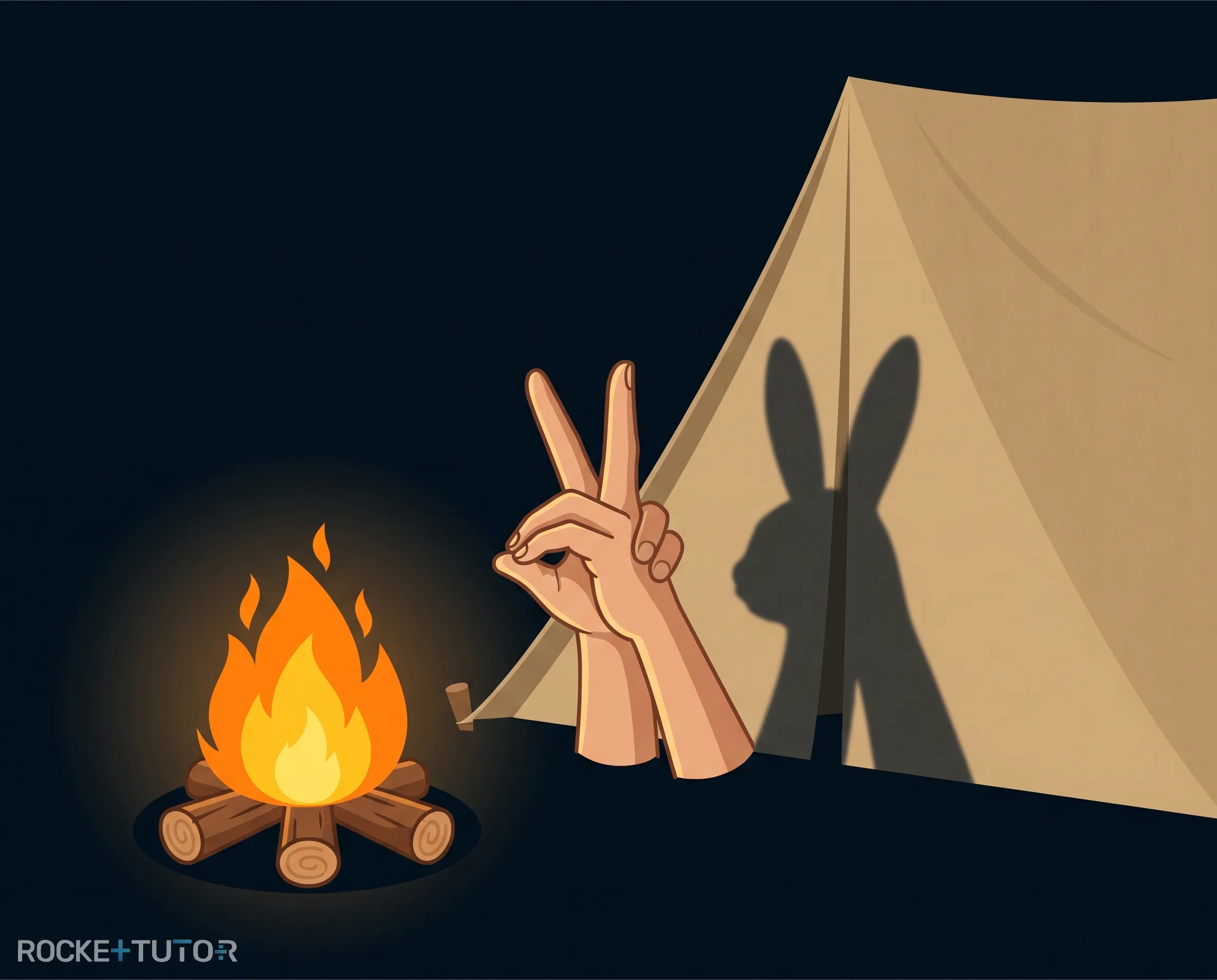 Schattenspiele am Lagerfeuer