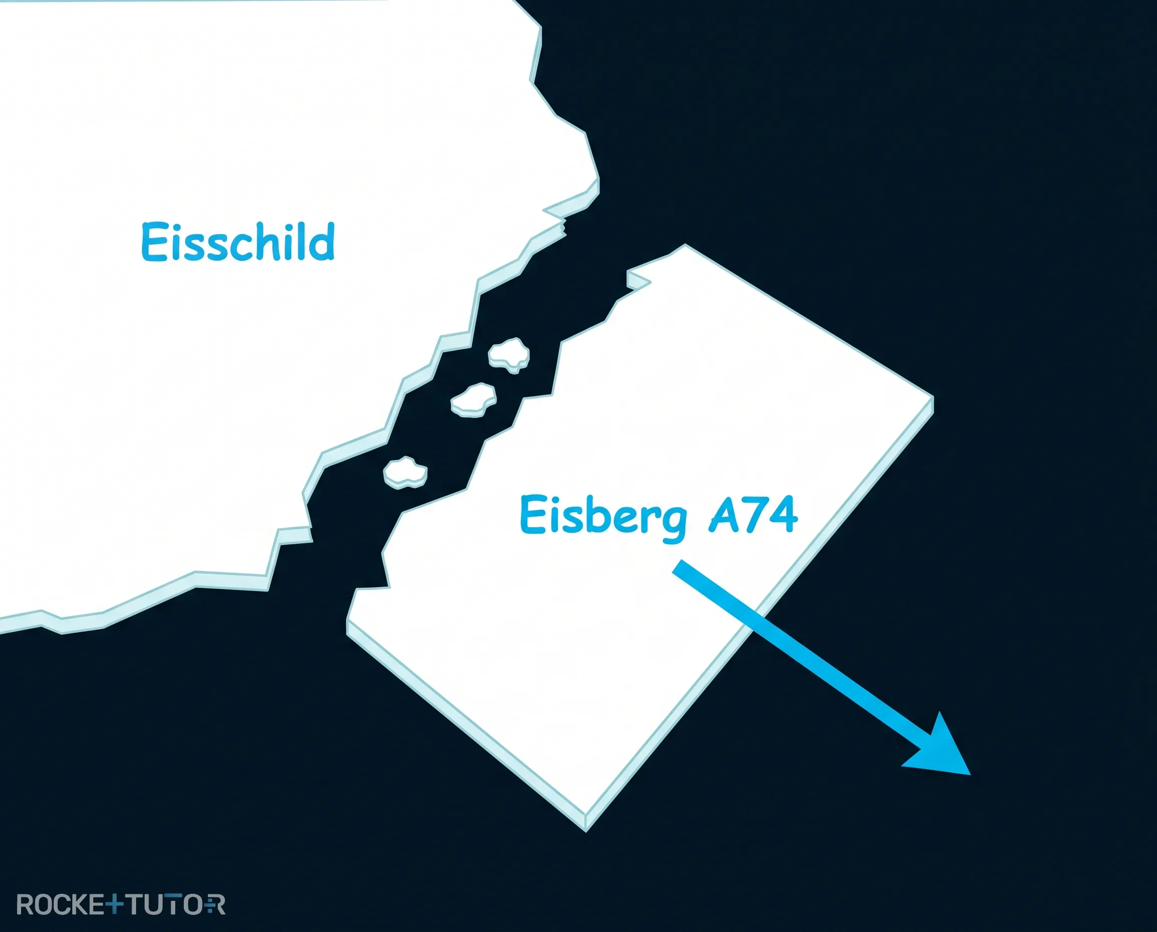 Abgebrochener Eisberg A74 in Antarktis