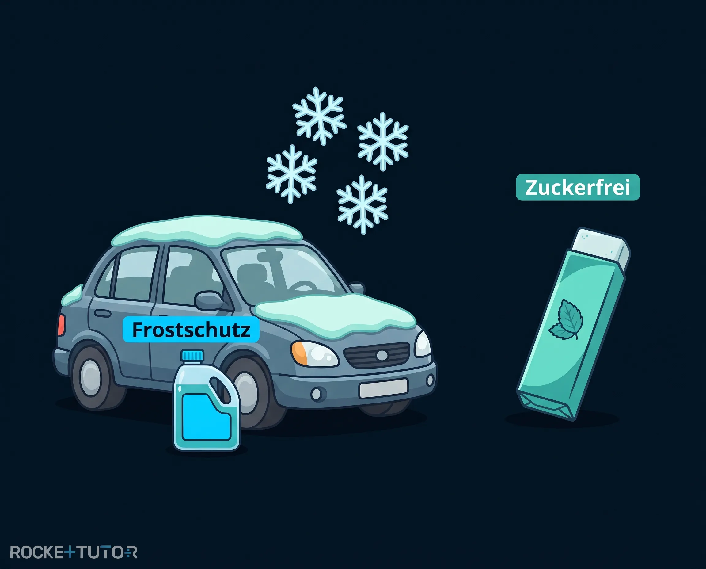 Auto im Winter und Kaugummi