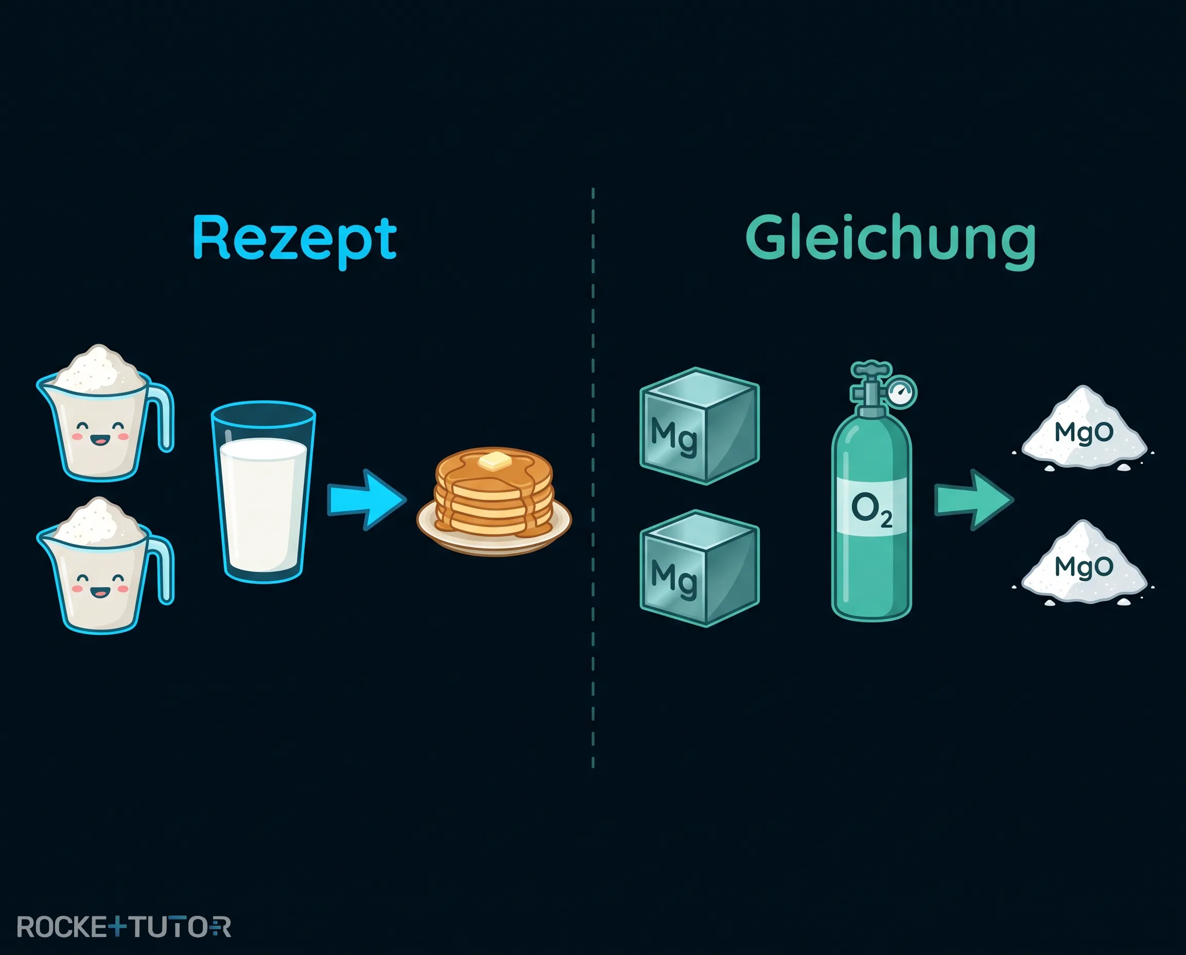 Pfannkuchen Rezept als chemische Gleichung