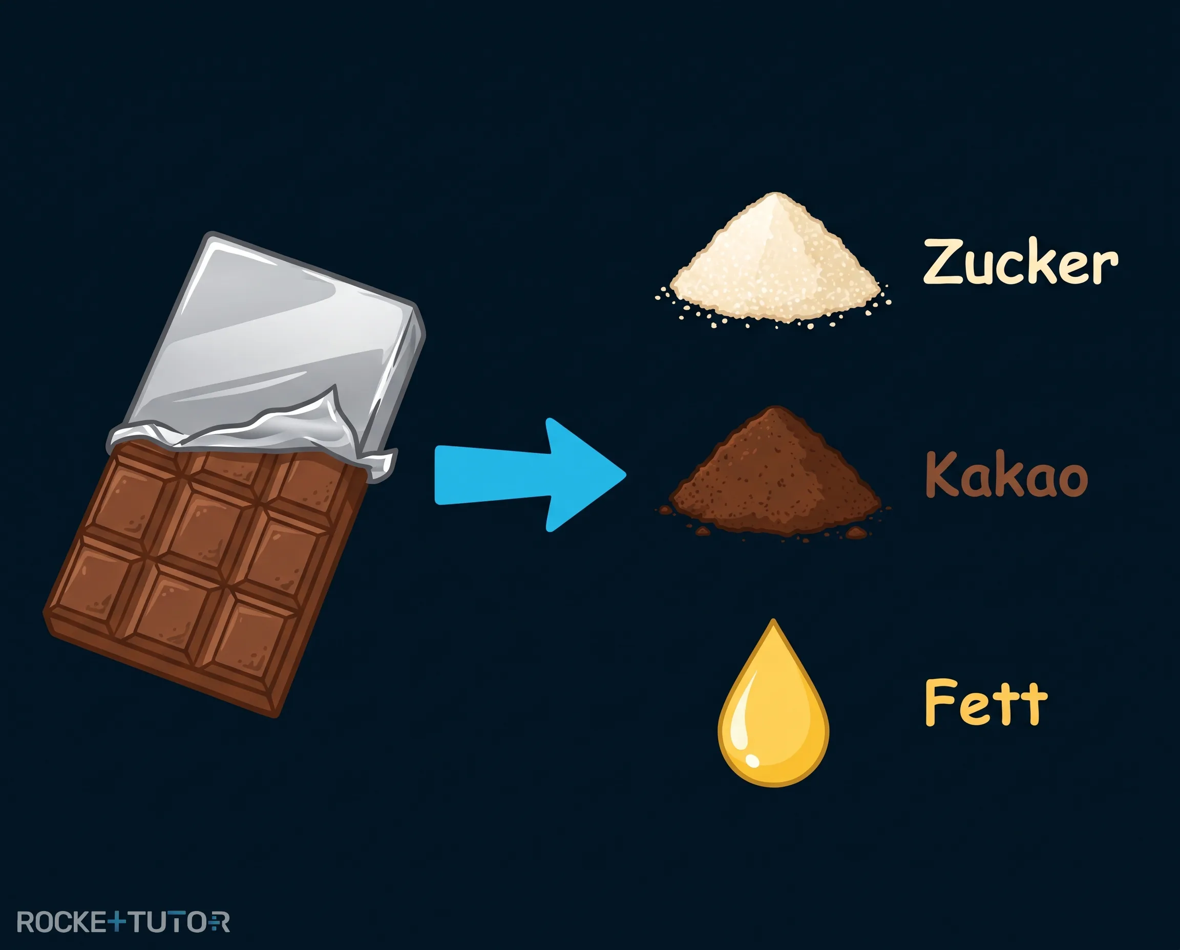Schokolade in Bestandteile zerlegen