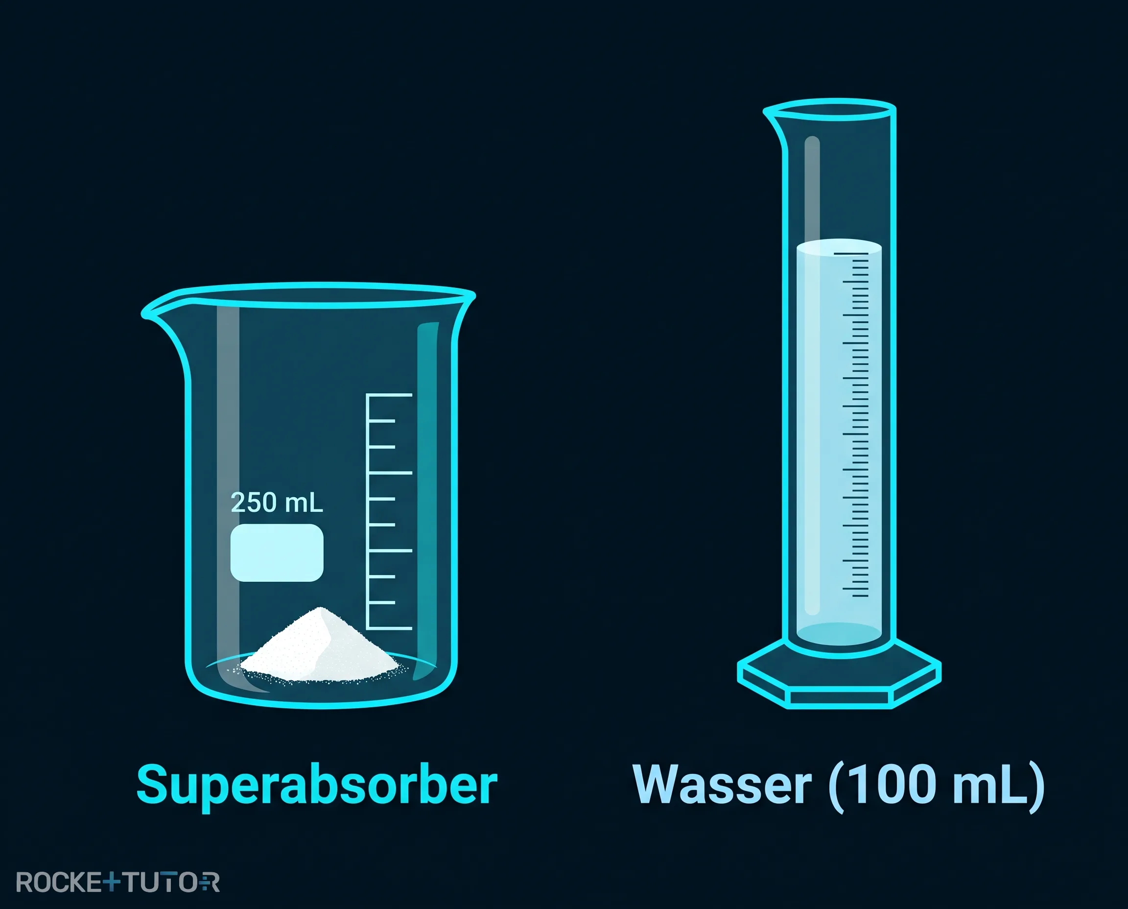 Wasser zum Pulver gießen