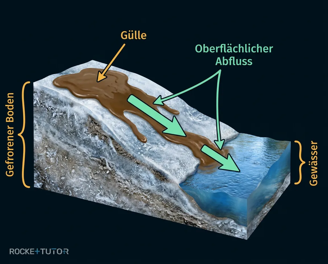 Gülle auf gefrorenem Boden