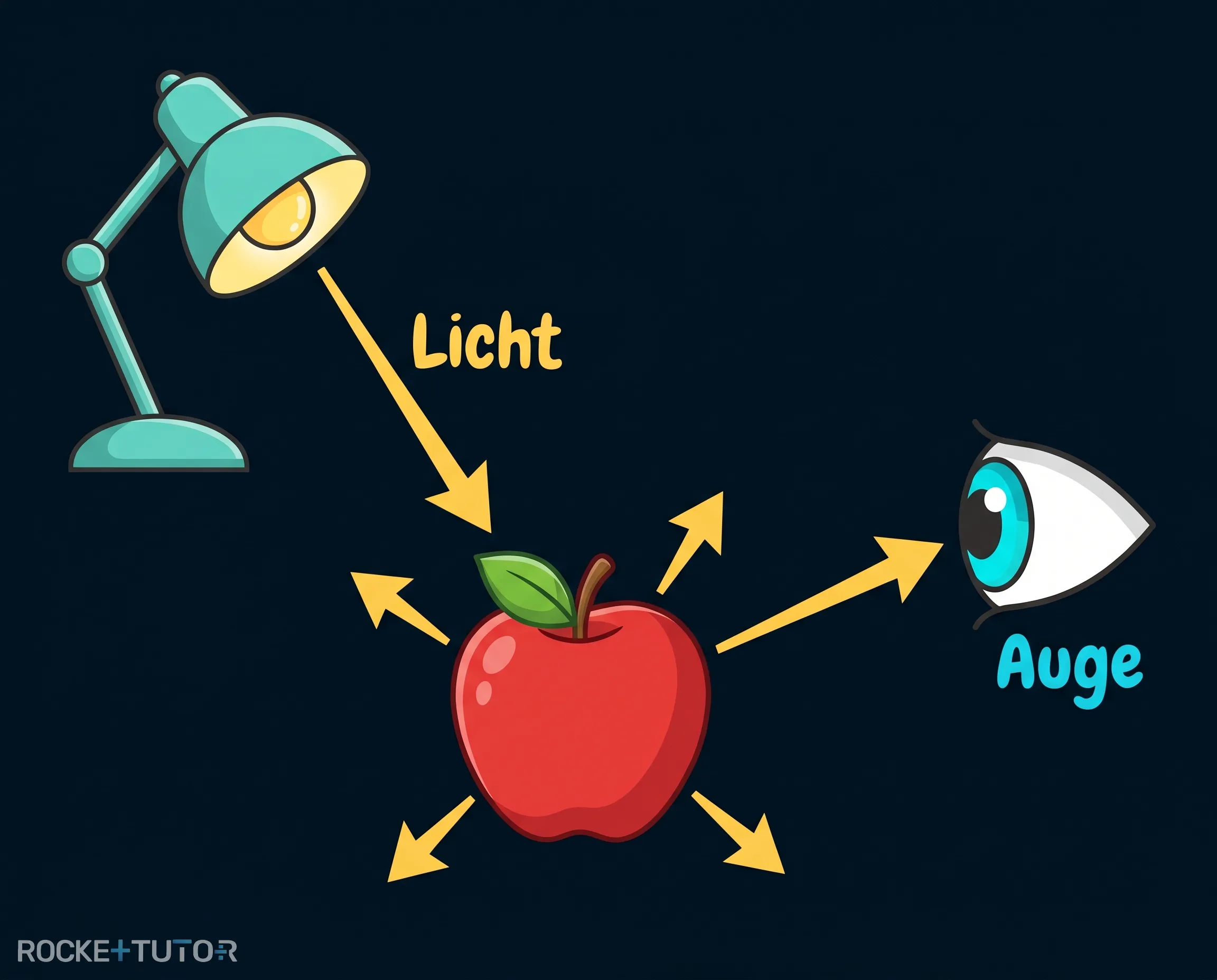 Licht trifft auf einen Apfel