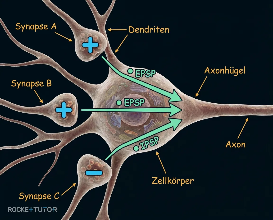 Neuronale Verrechnung am Axonhügel