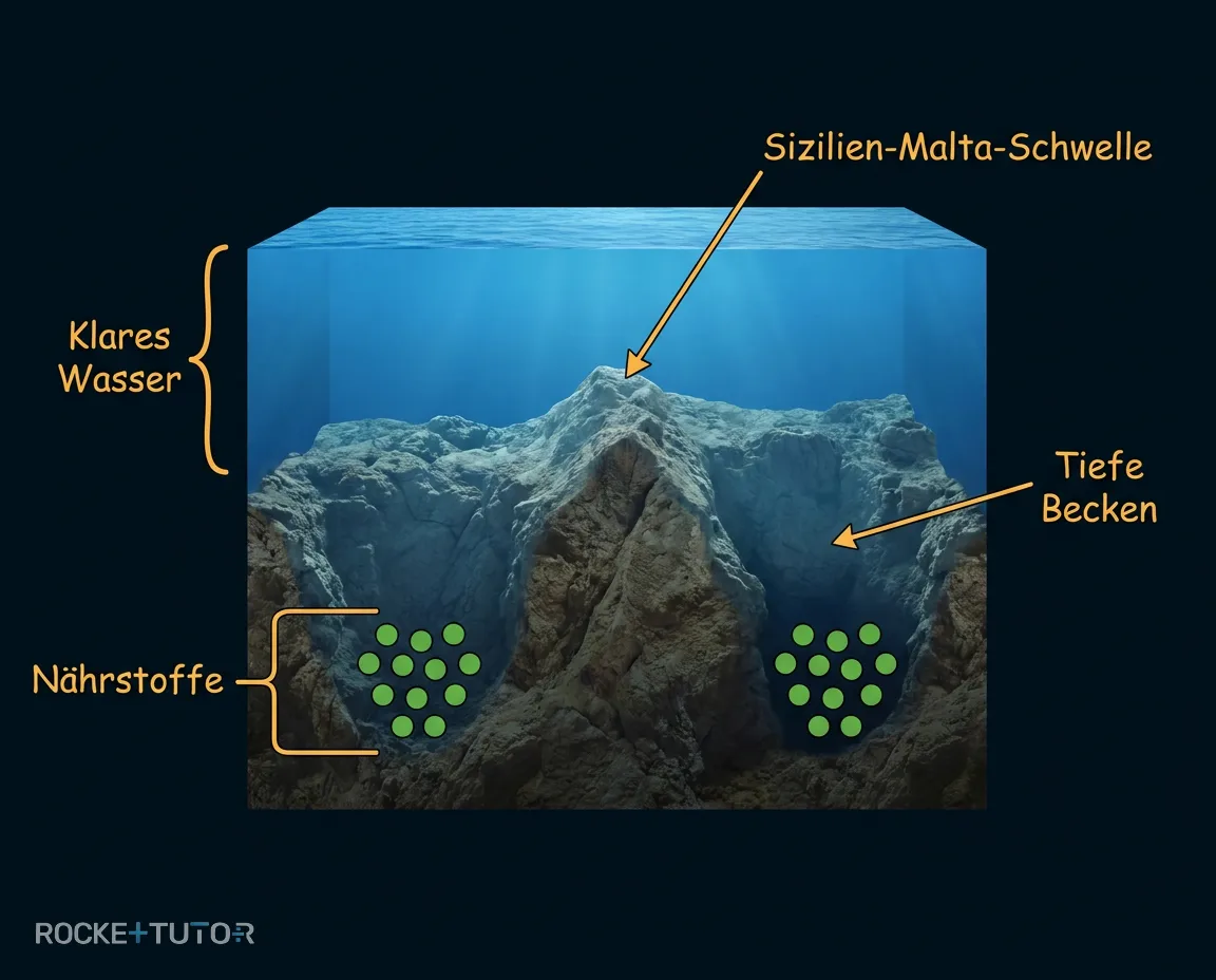 Geografische Barrieren am Meeresboden