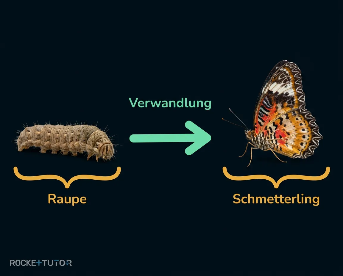 Raupe und Schmetterling