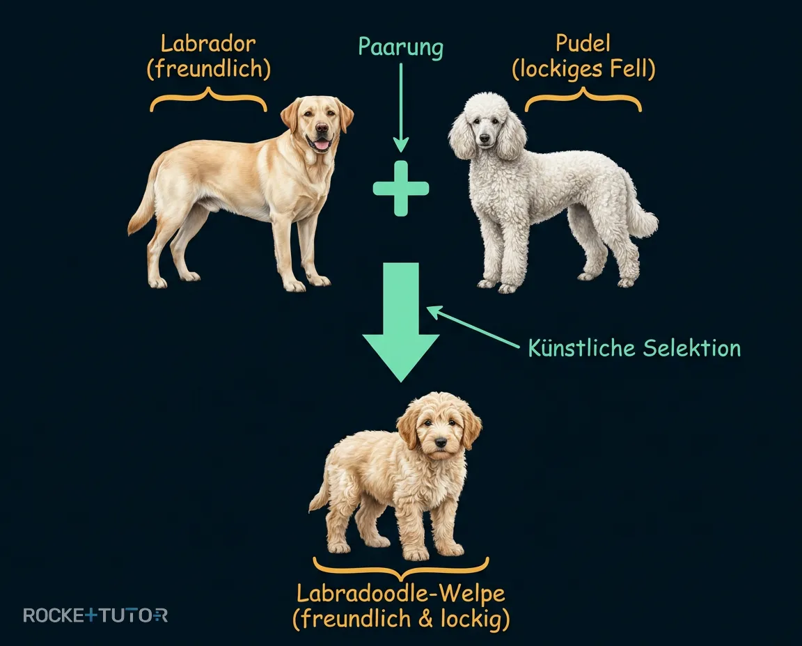 Labrador und Pudel werden Labradoodle
