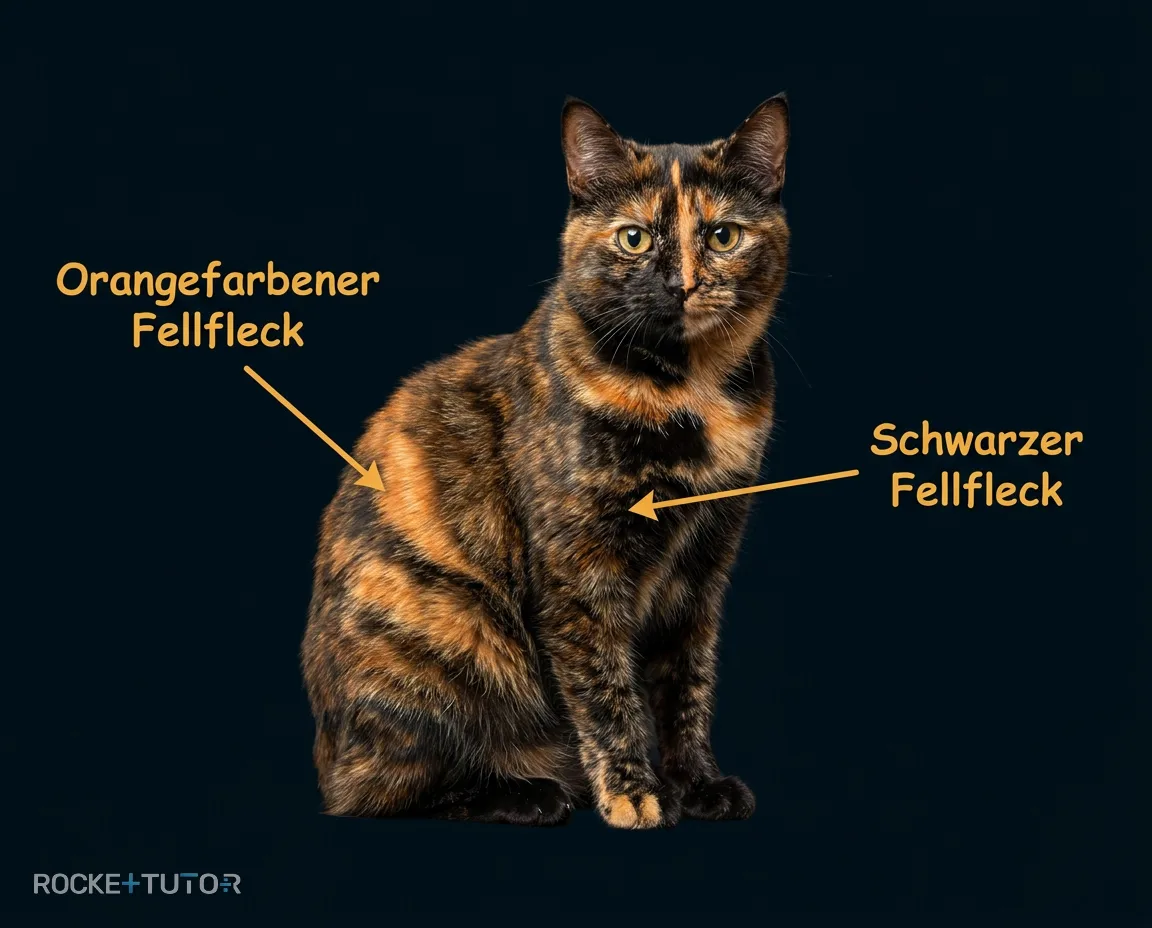 Schildpattkatze mit schwarz-orangem Fell