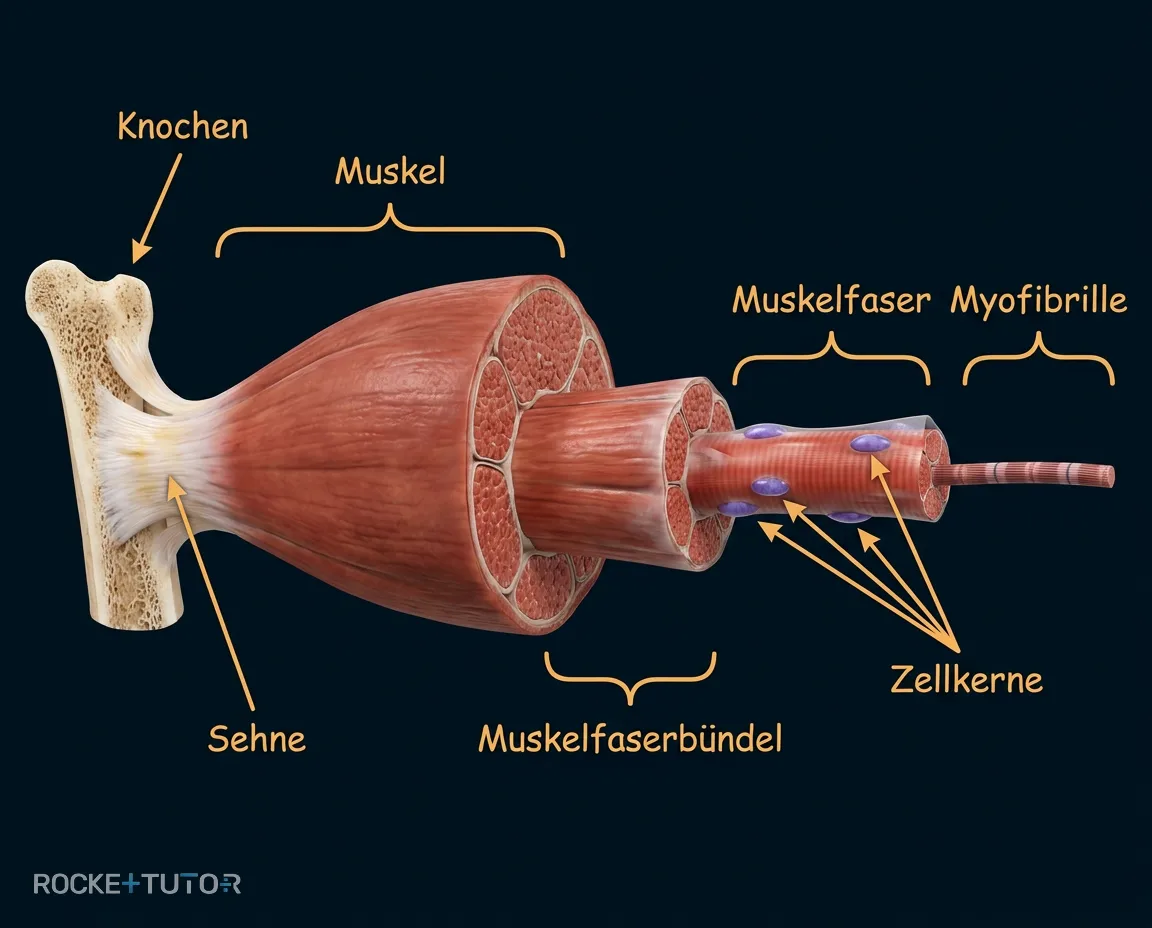 Aufbau von Muskel bis Myofibrille