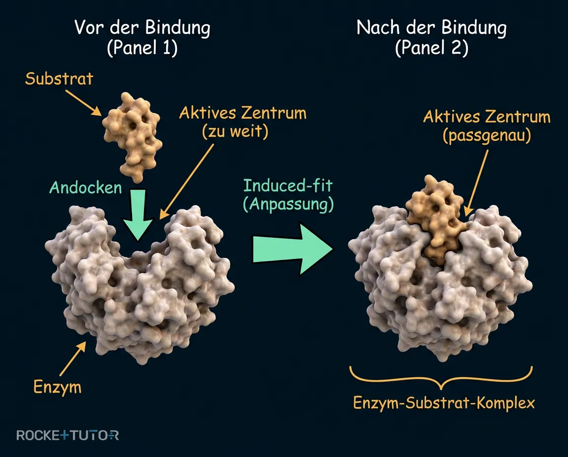 Enzym schließt sich um Substrat
