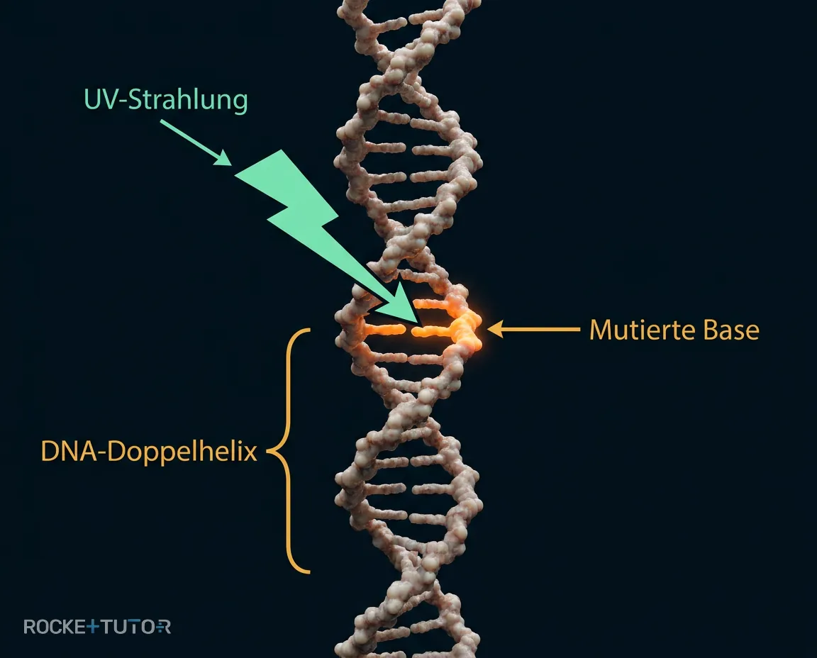 Beispiele für Genmutationen wie Substitution und Deletion