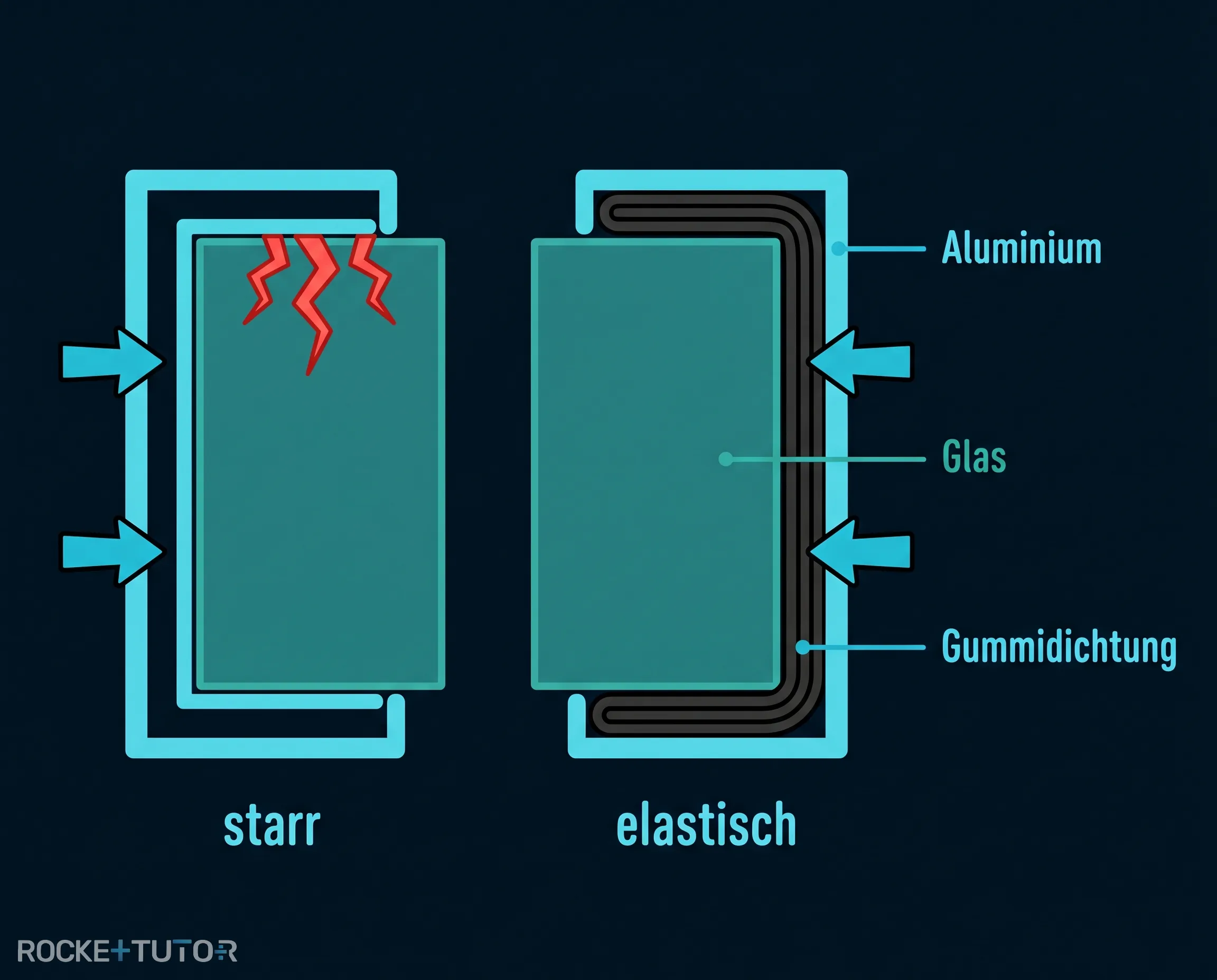 Fensterrahmen aus Aluminium und Glas