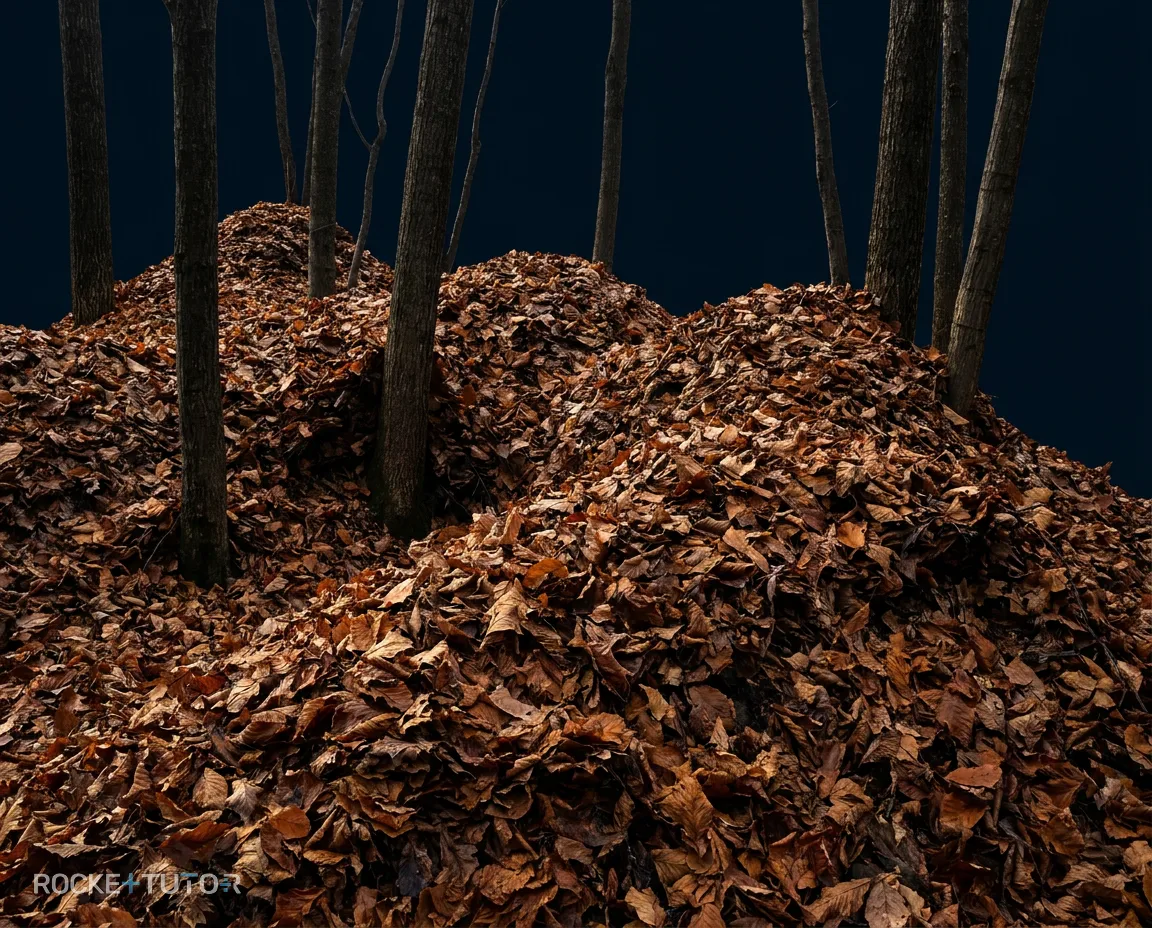 Herbstlaub im Wald auf dem Boden