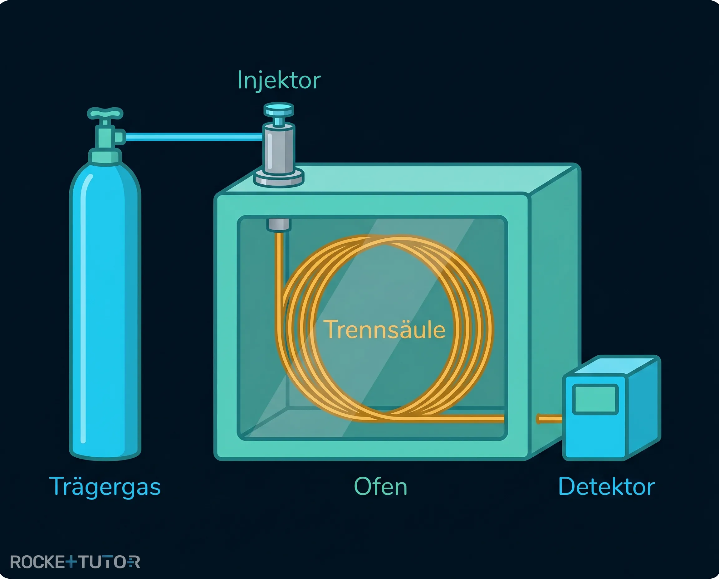 Aufbau eines Gaschromatographen