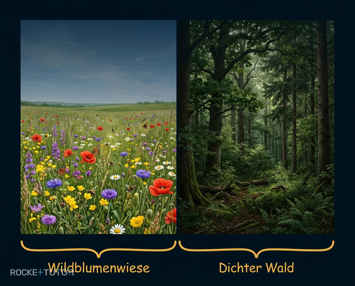 Bunte Wildblumenwiese im Wandel