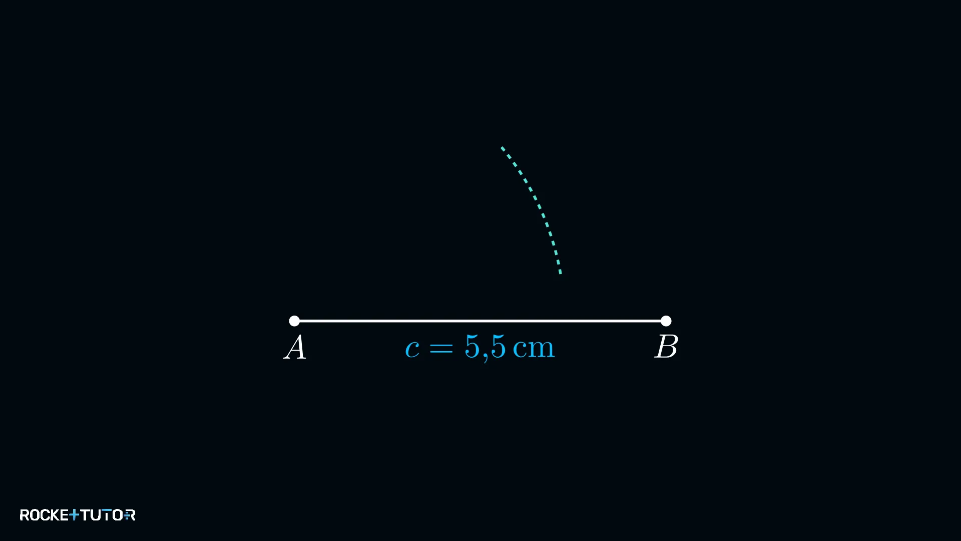 Kreisbogen mit Radius 4 cm um Punkt A