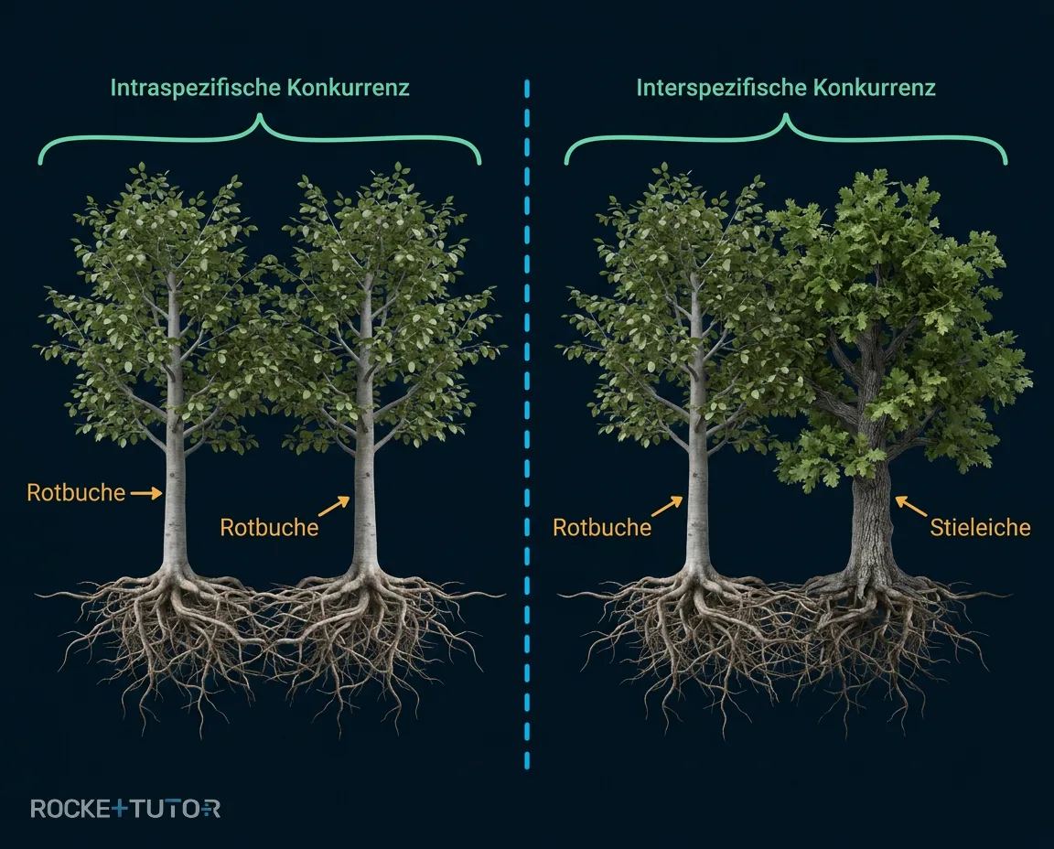 Zwei Bäume im Konkurrenzkampf