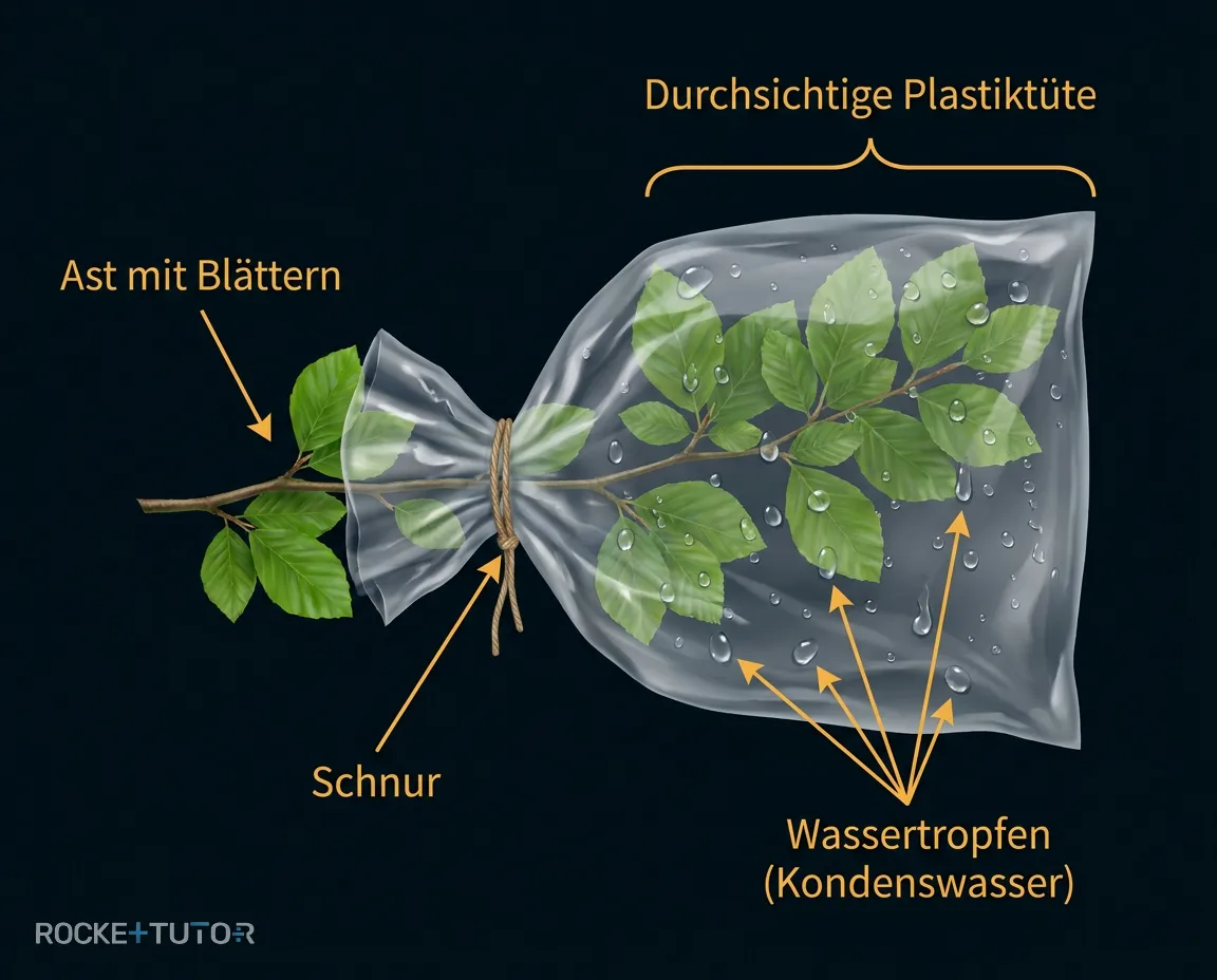Plastiktüte über einem Ast