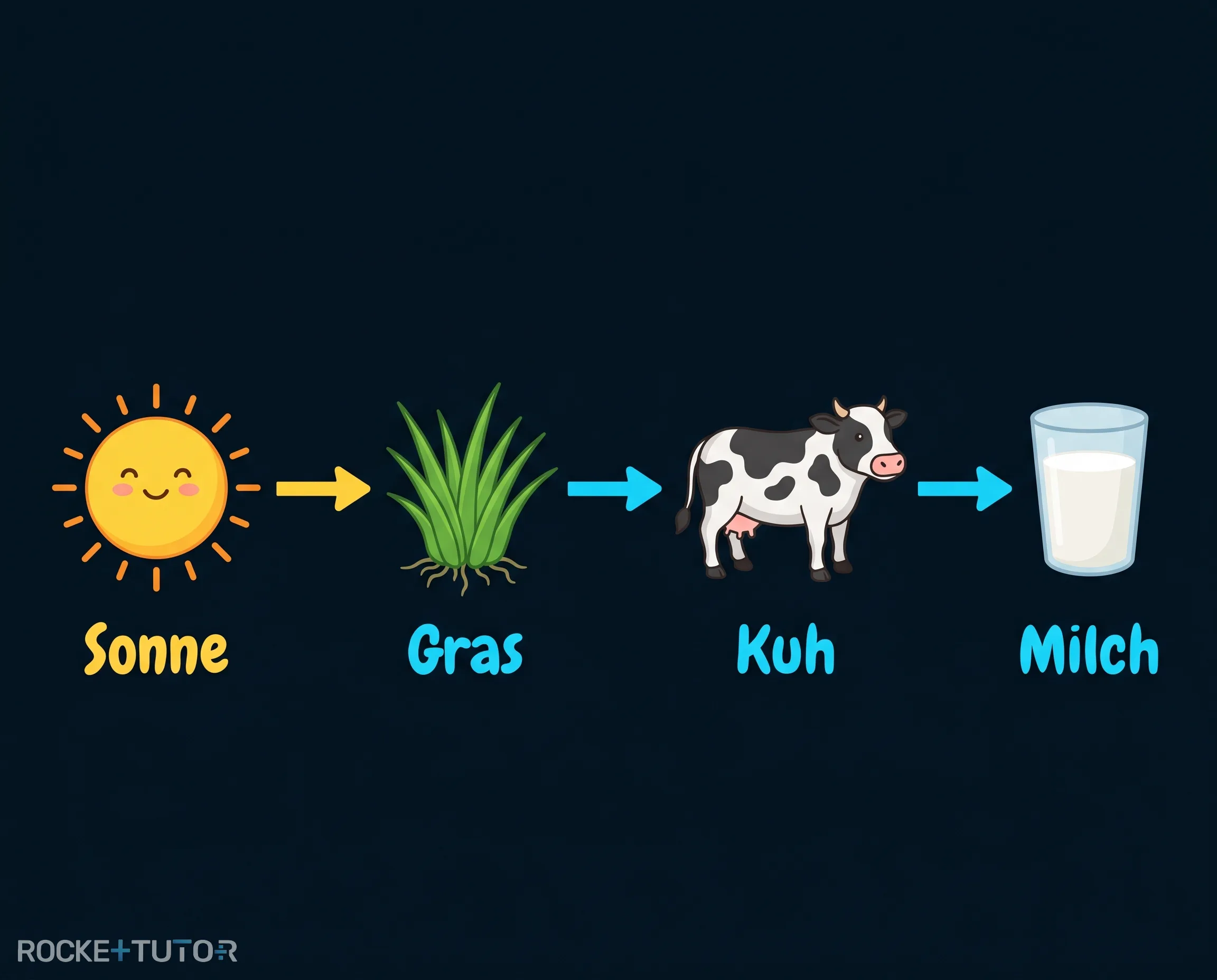 Energiekette Kuh und Milch