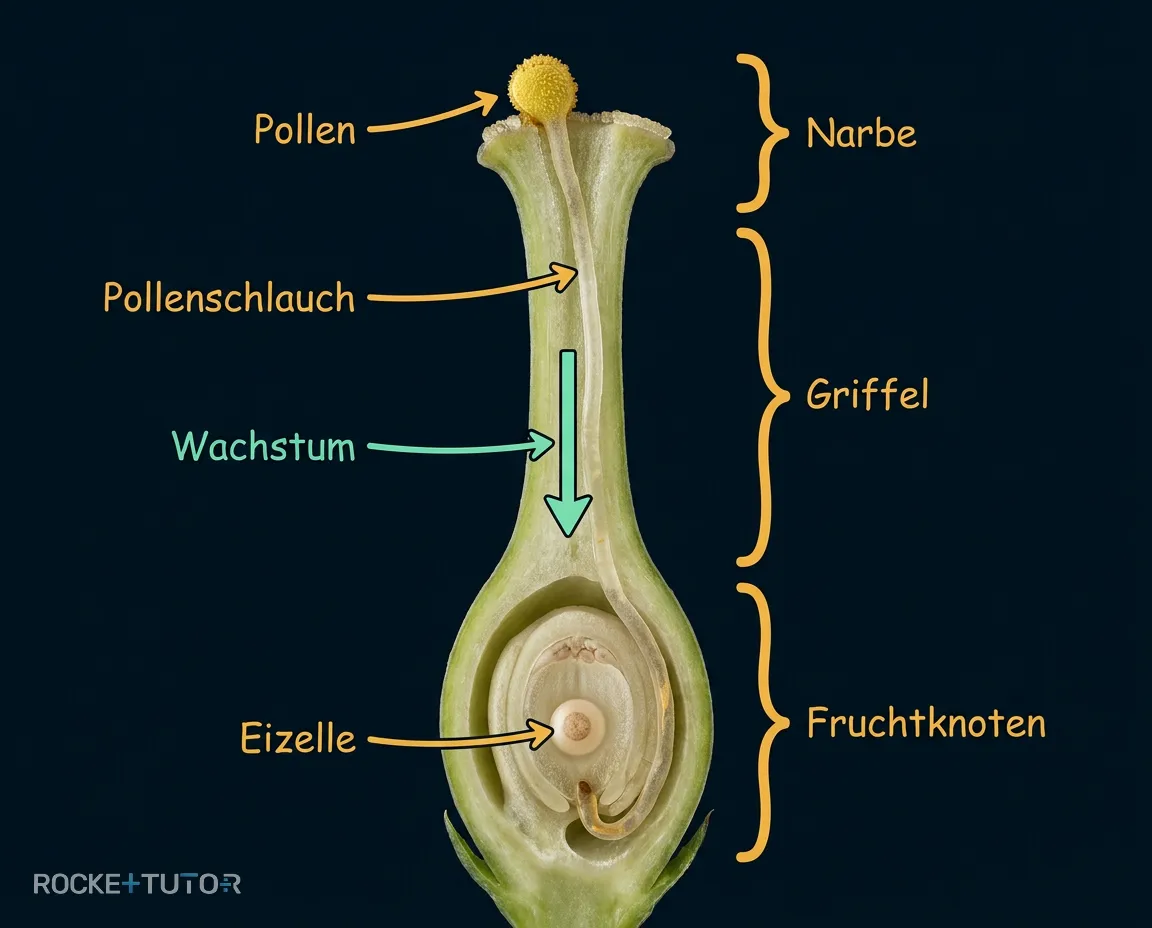 Pollenschlauch wächst zur Eizelle